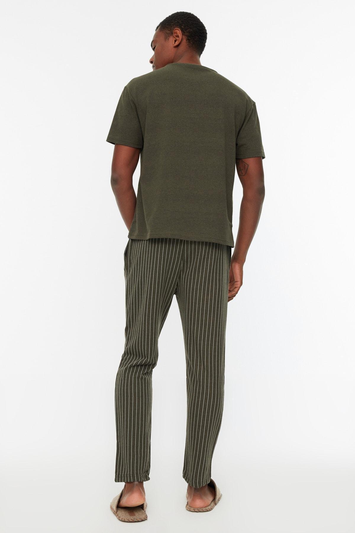 Khaki Printed Pajama Set, , large image number 4