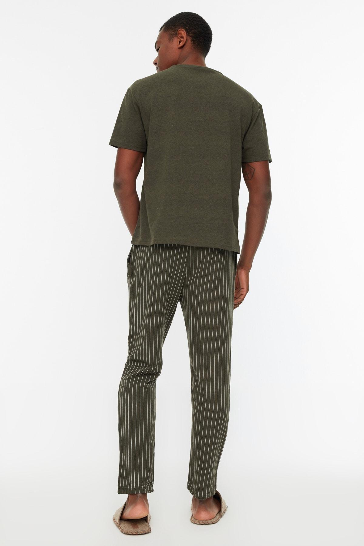 Trendyol - Khaki Printed Pajama Set