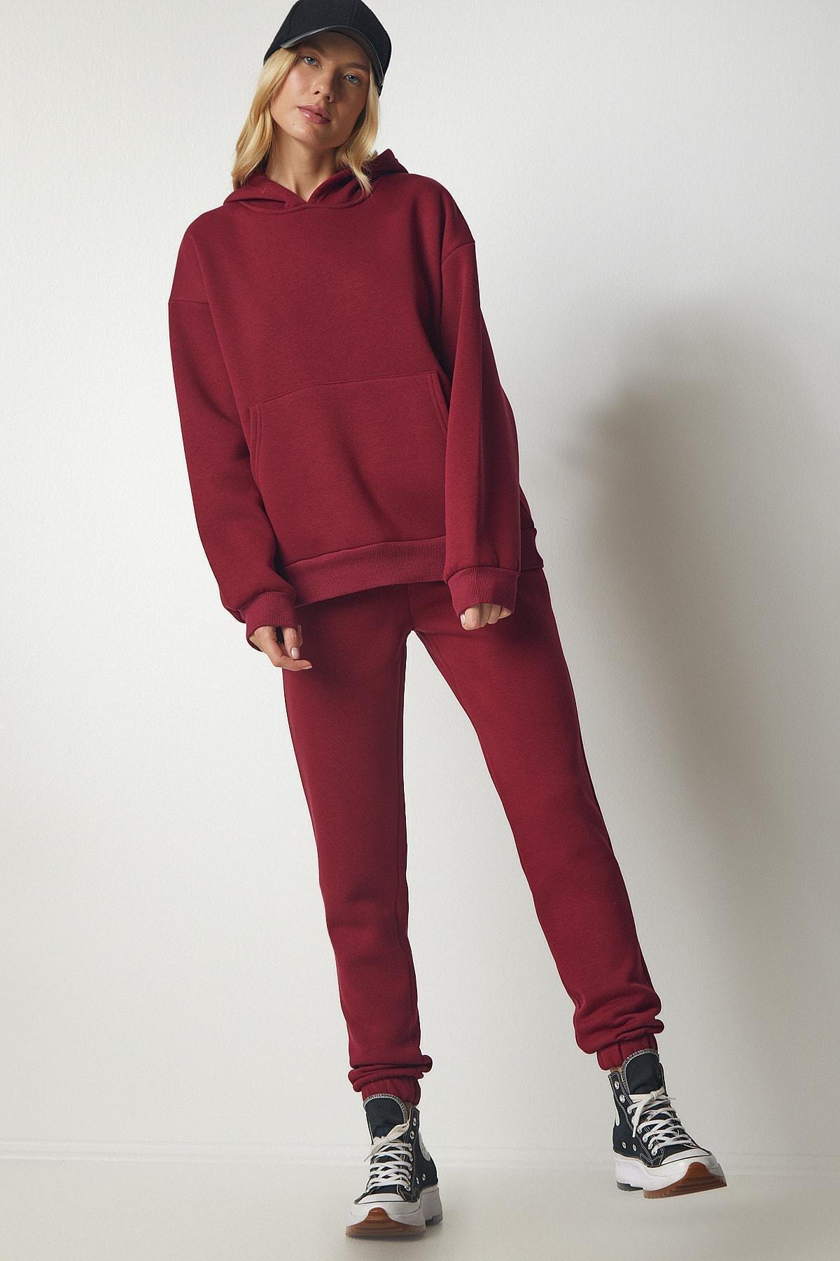 Burgundy Hooded Raspberry Tracksuit Set, , large image number 0