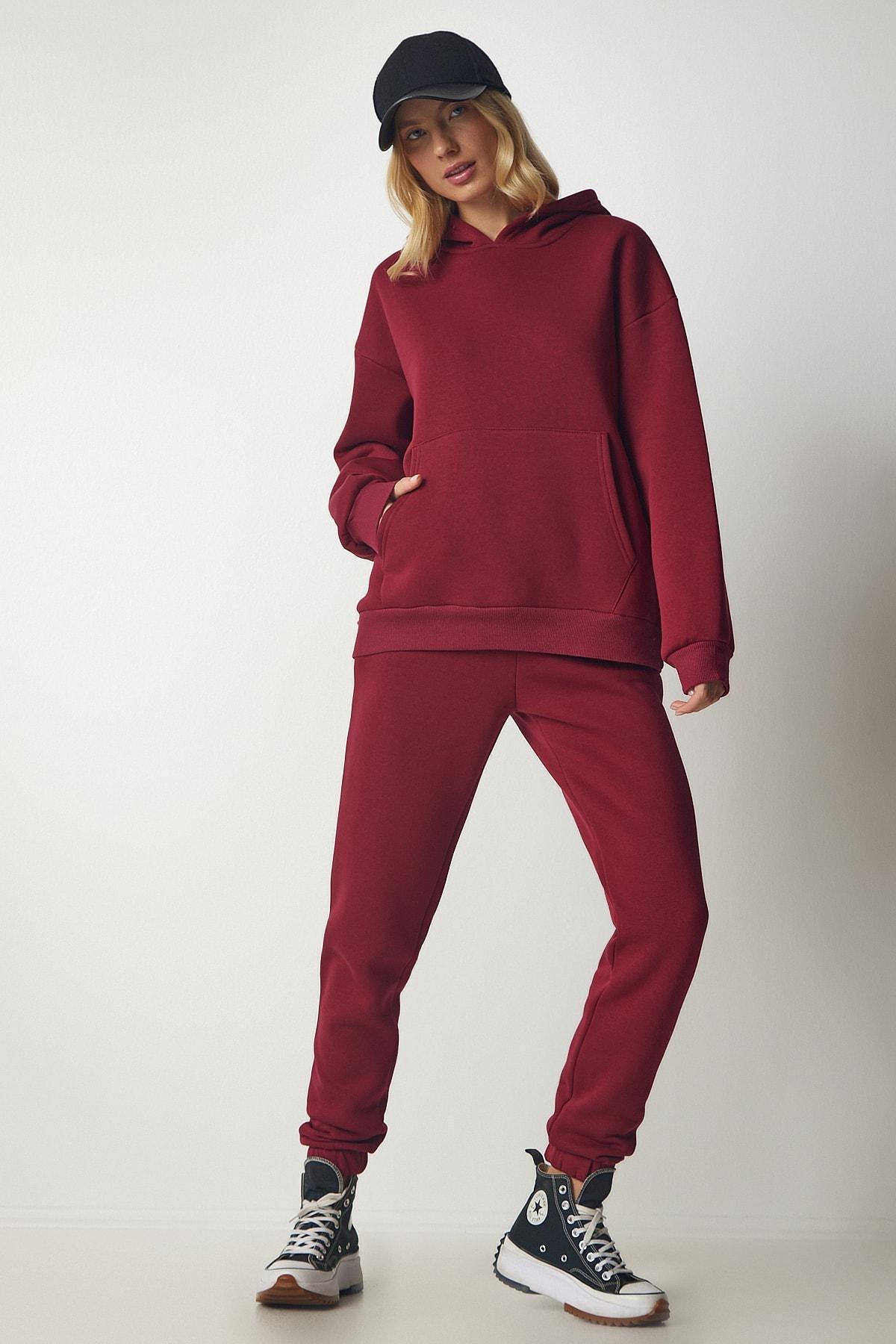 Burgundy Hooded Raspberry Tracksuit Set, , large image number 1