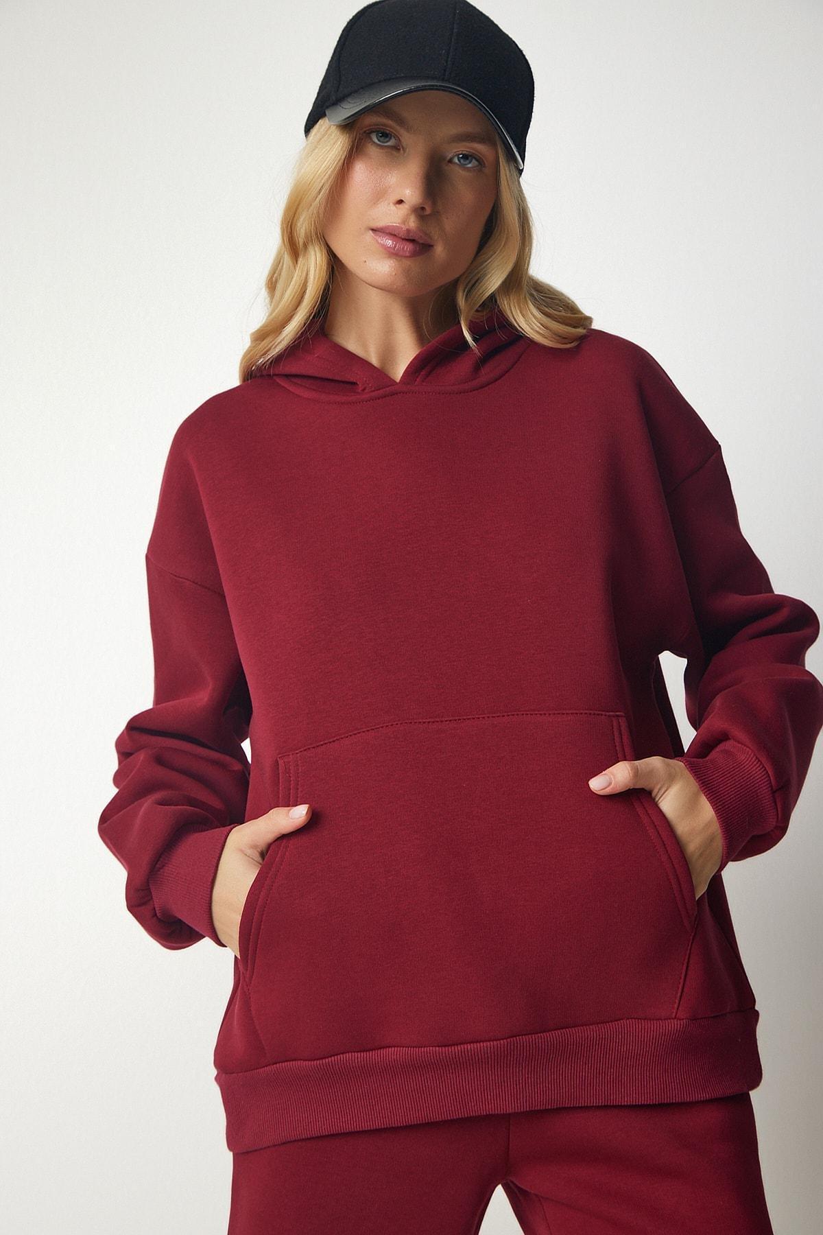 Burgundy Hooded Raspberry Tracksuit Set, , large image number 2