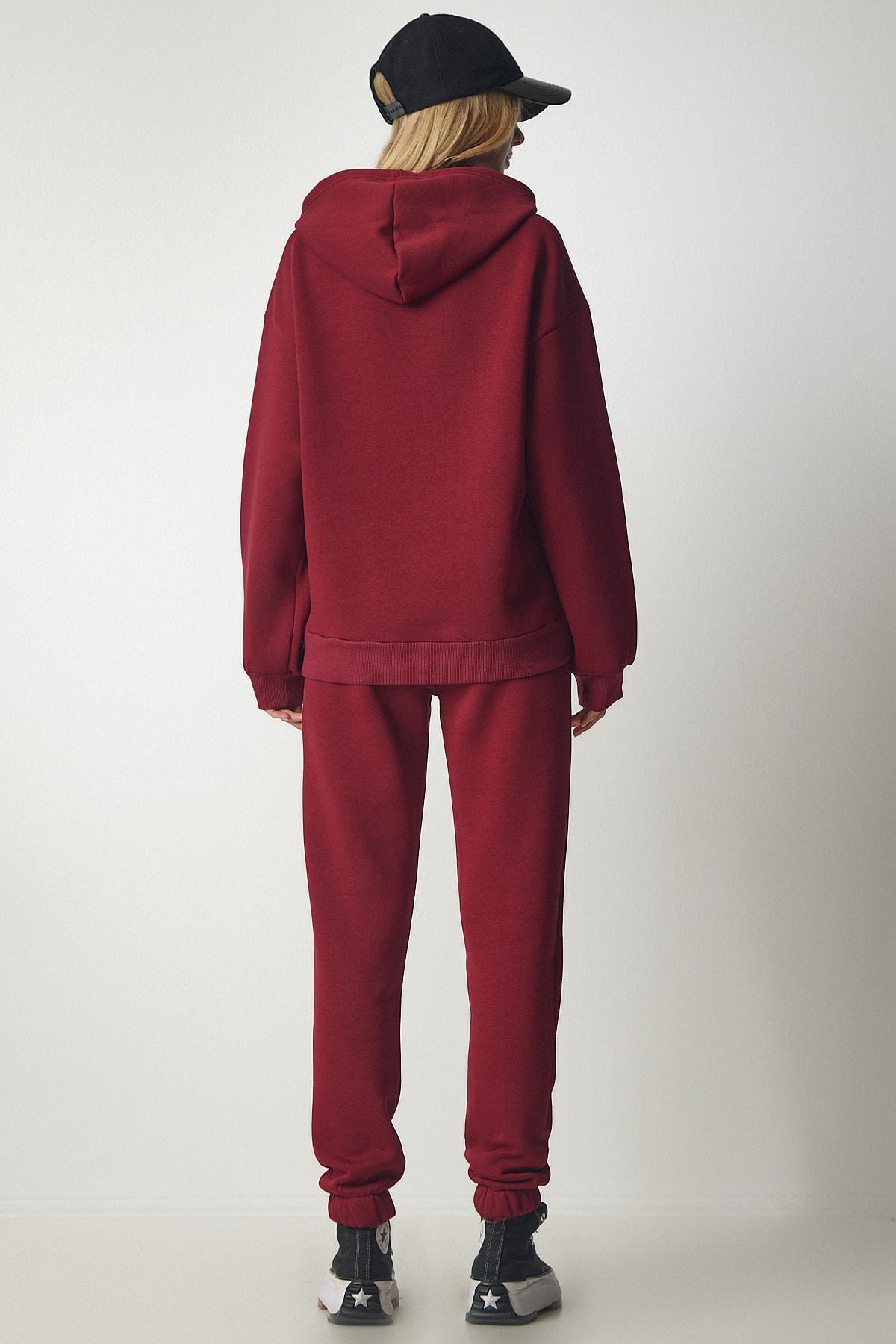 Burgundy Hooded Raspberry Tracksuit Set, , large image number 5