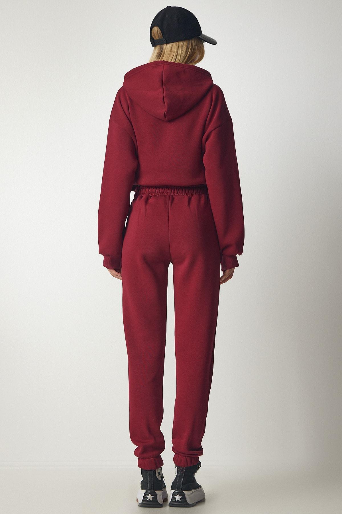 Burgundy Hooded Raspberry Tracksuit Set, , large image number 6