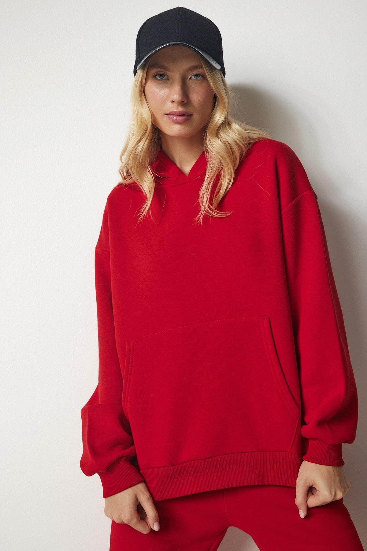 Red Hooded Fleece Tracksuit, Red, large image number 2