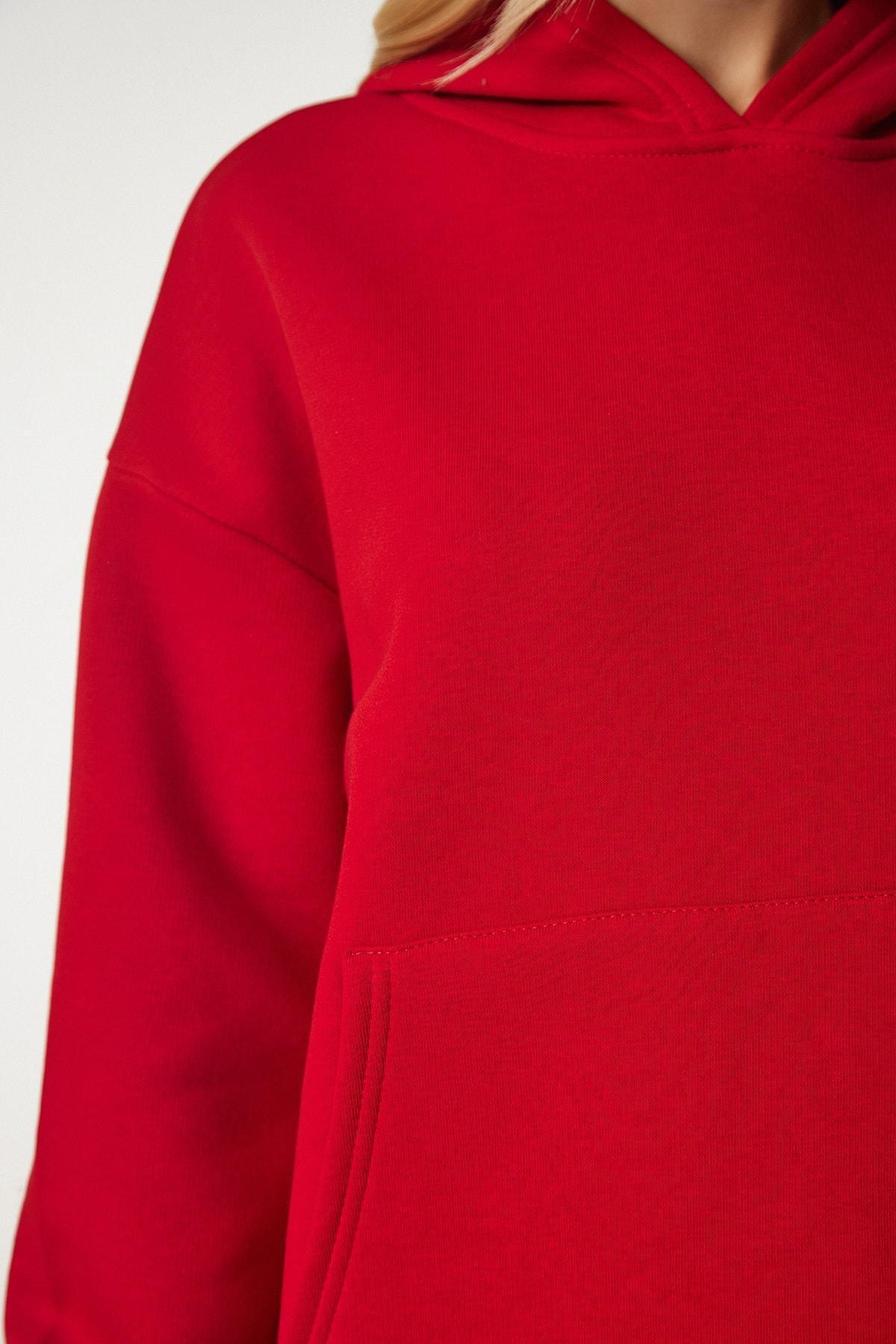 Red Hooded Fleece Tracksuit, Red, large image number 3
