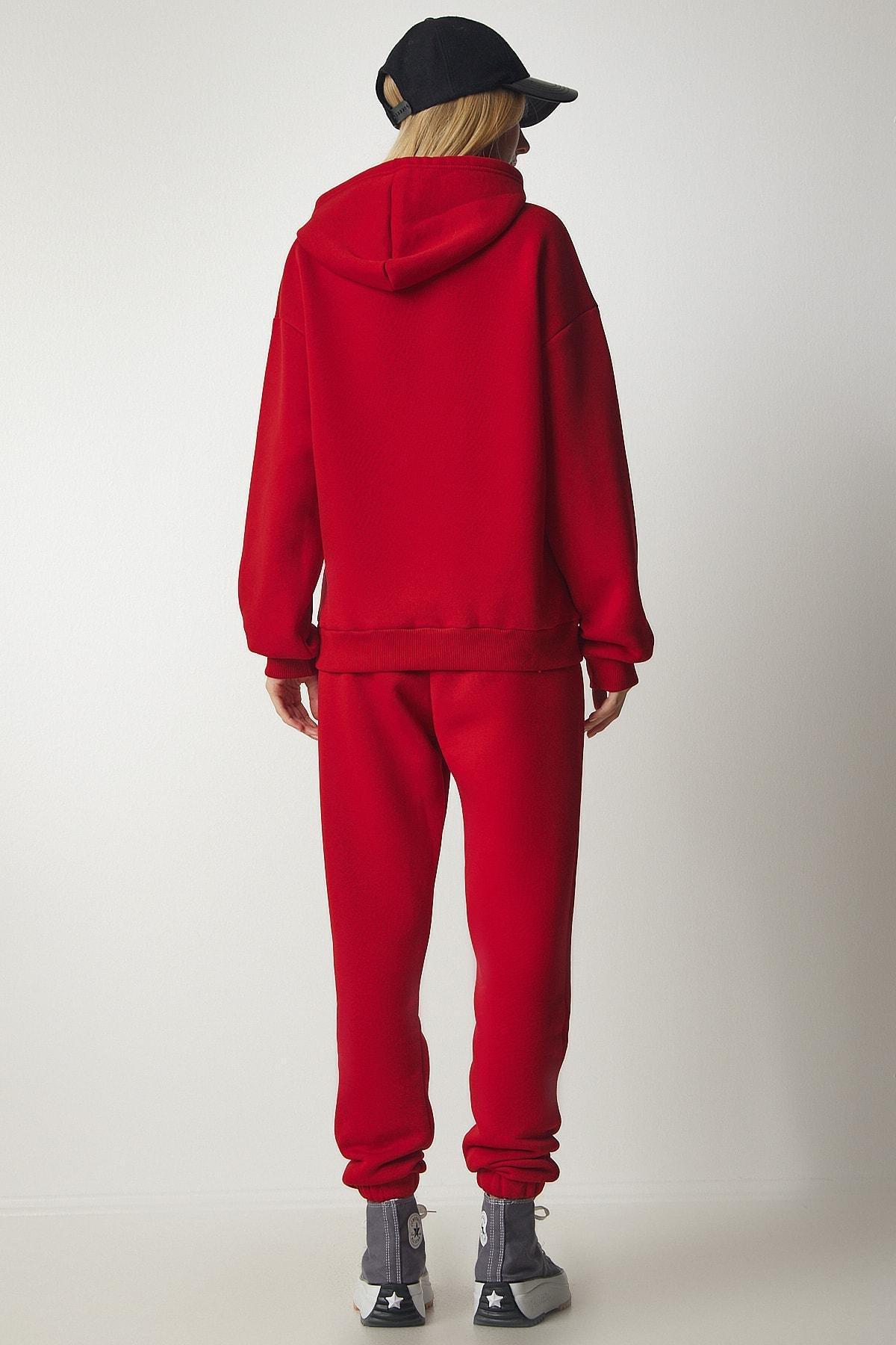 Red Hooded Fleece Tracksuit, Red, large image number 5