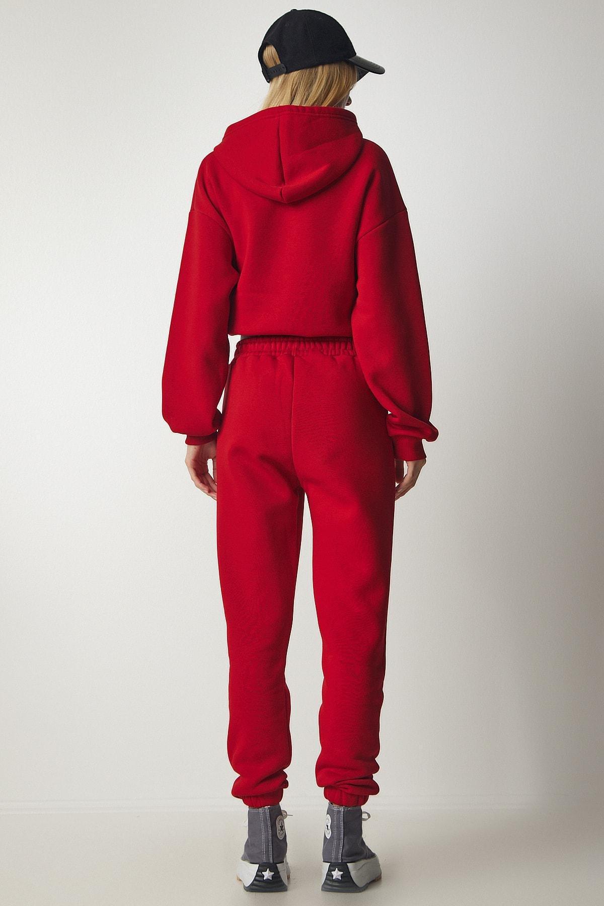 Red Hooded Fleece Tracksuit, Red, large image number 6