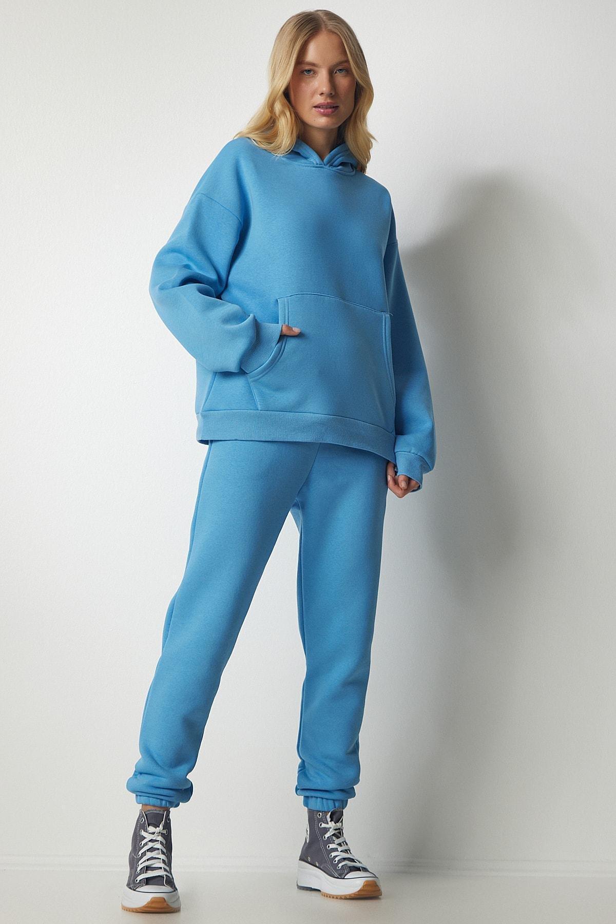 Blue Hooded Raspberry Tracksuit Set, SKY BLUE, large image number 0