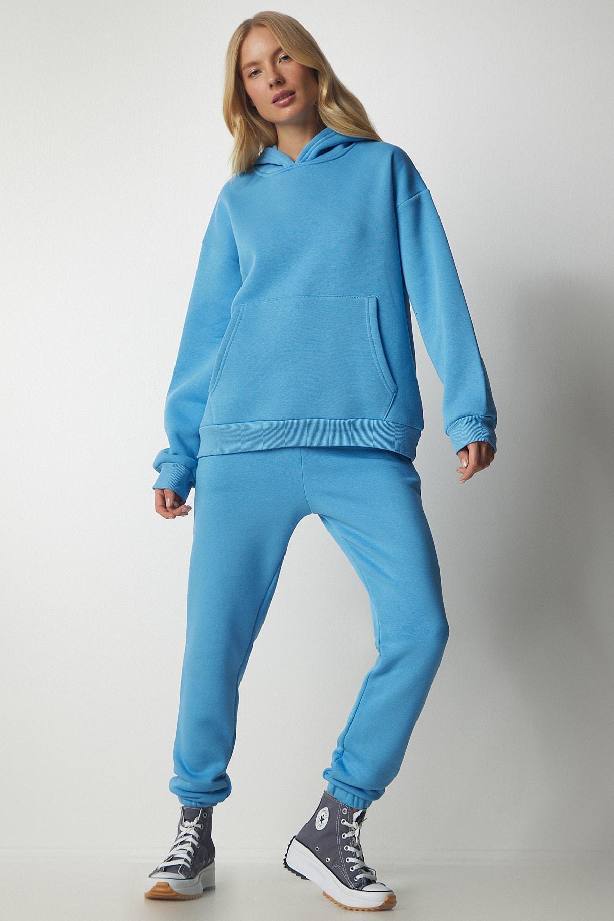Happiness Istanbul - Blue Hooded Raspberry Tracksuit Set