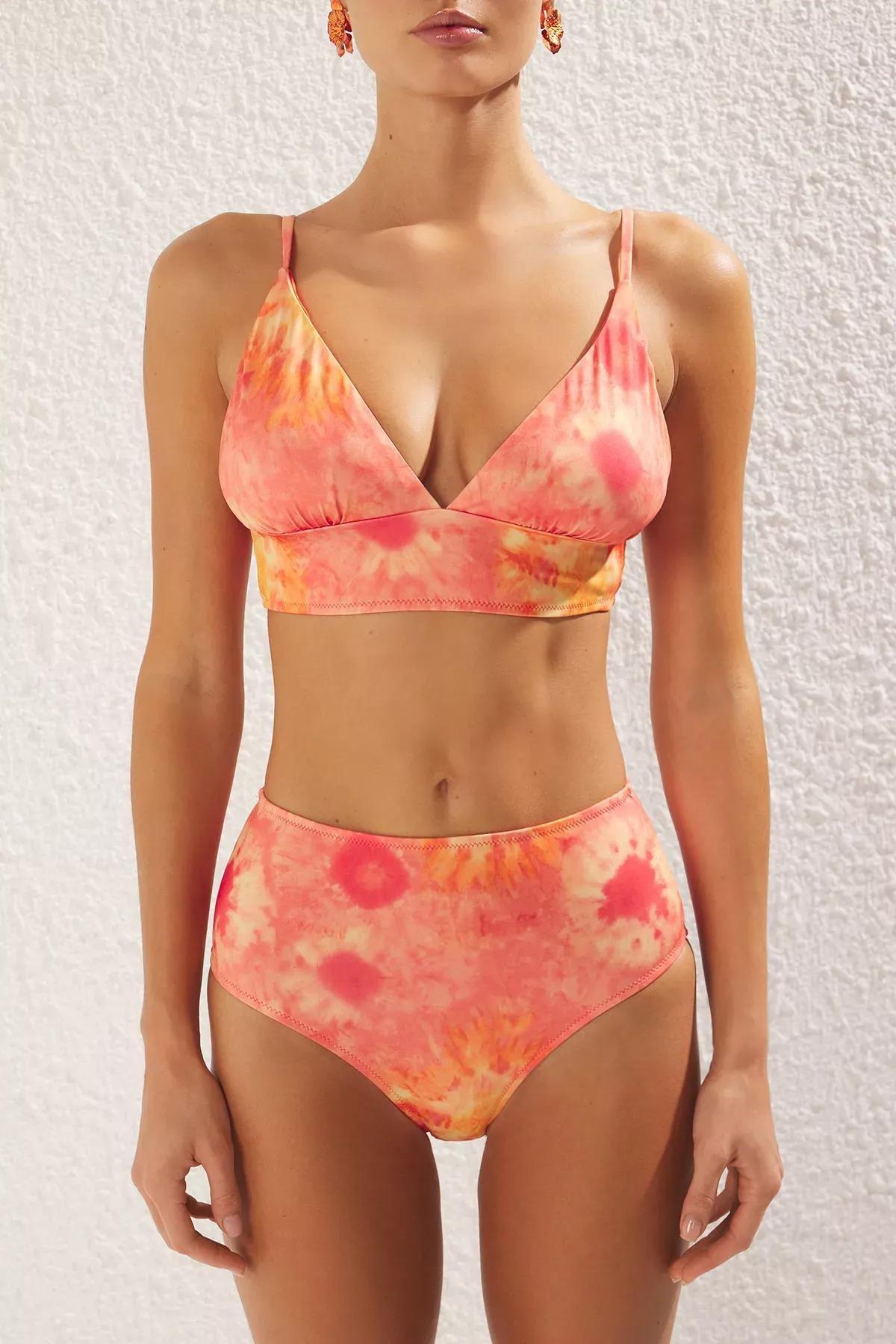 Pink Abstract Patterned Hipster Bikini Bottom, , large image number 2