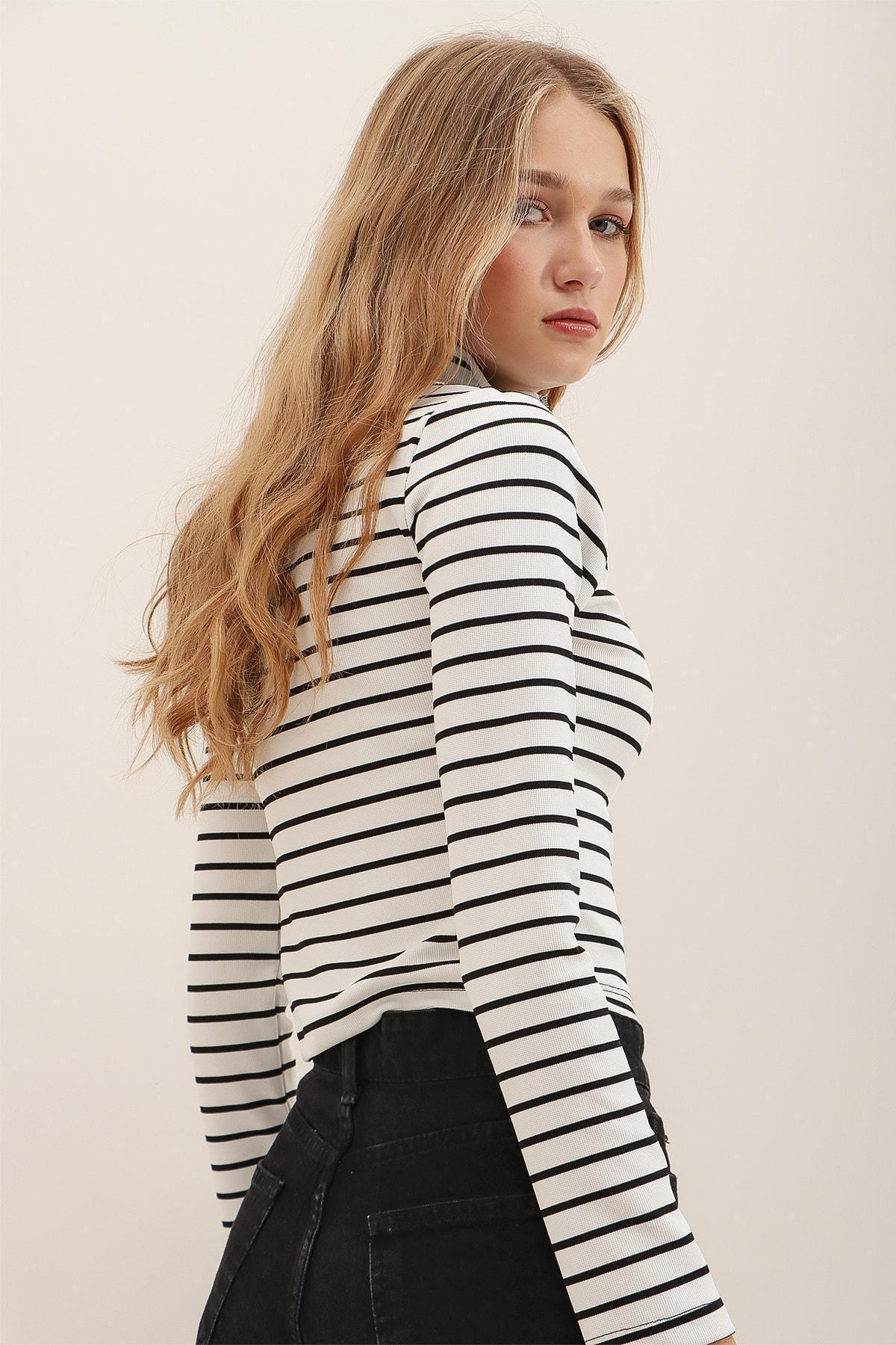 Black High-Neck Cotton Blouse, Black, large image number 8
