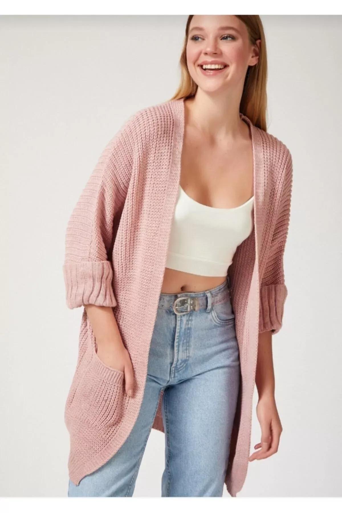 Pink Oversize Cardigan, Pink, large image number 0