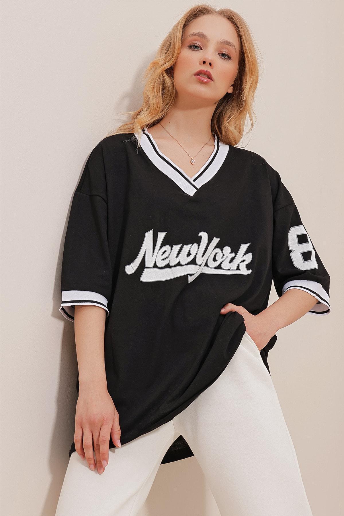 Black Printed Oversize T-Shirt, , large image number 2