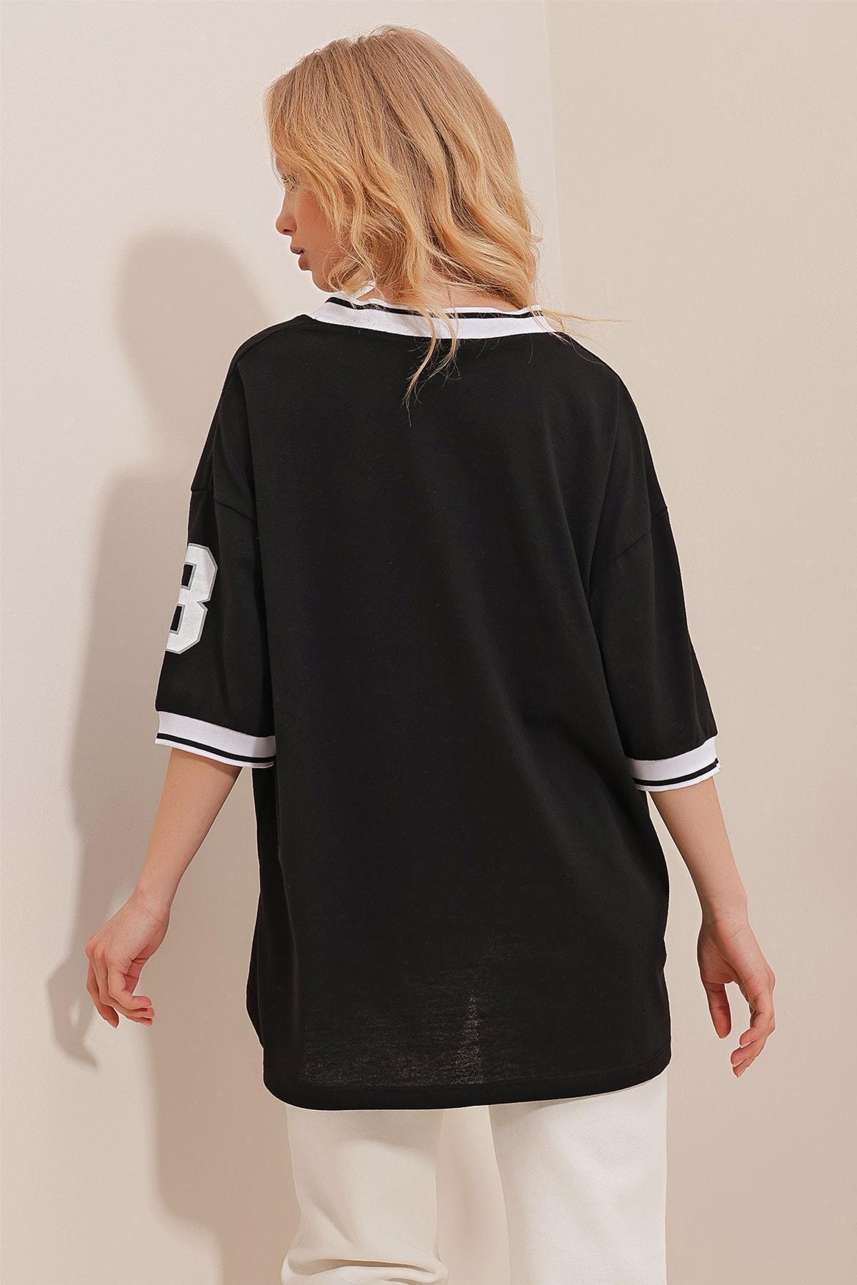 Black Printed Oversize T-Shirt, , large image number 3