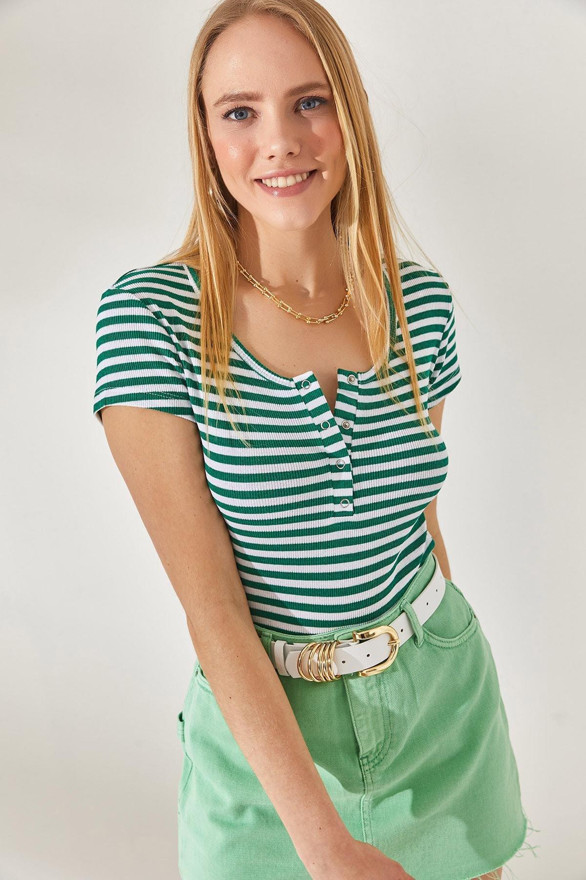 Green Striped T-Shirt, , large image number 4