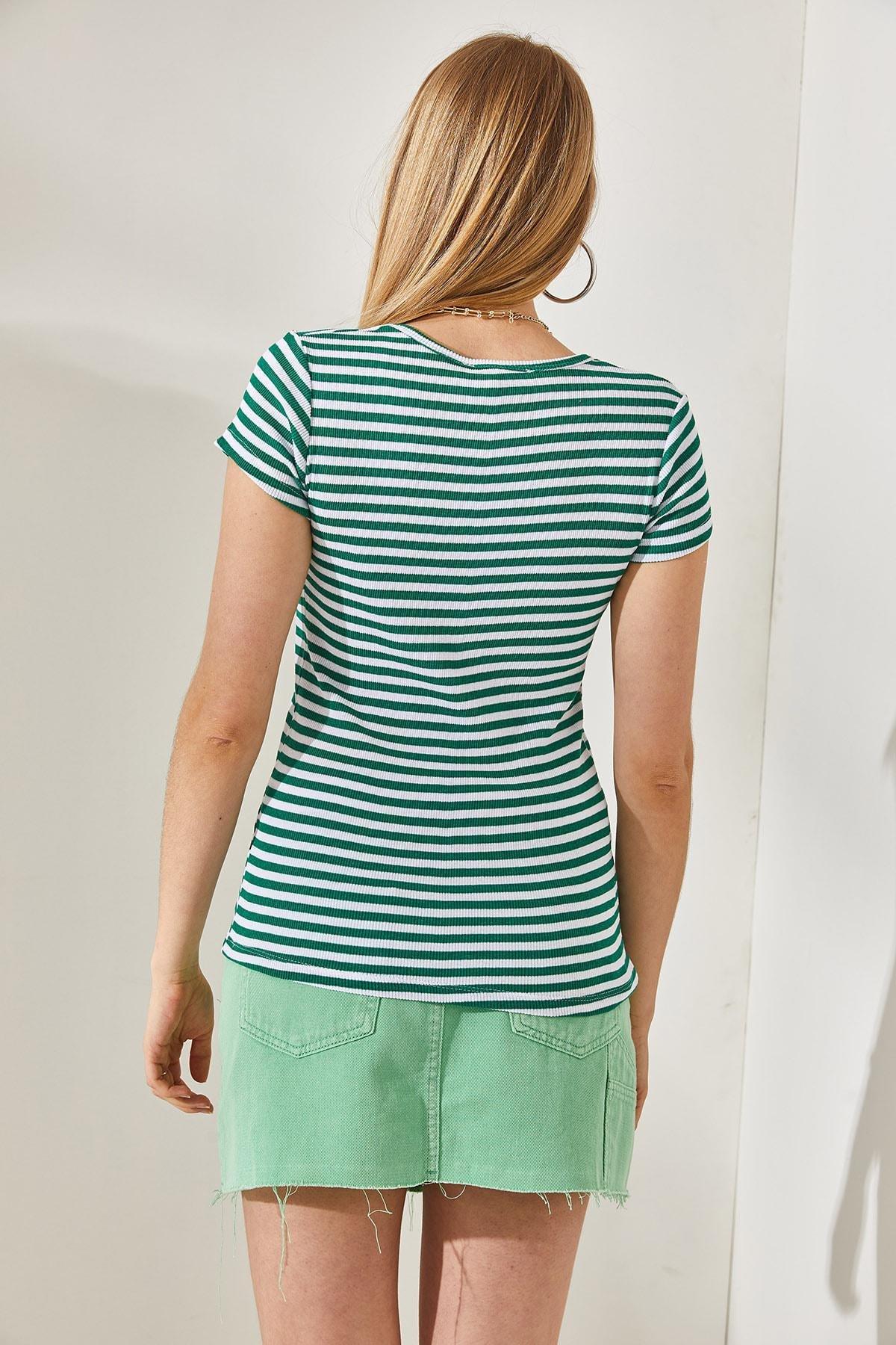 Green Striped T-Shirt, , large image number 5