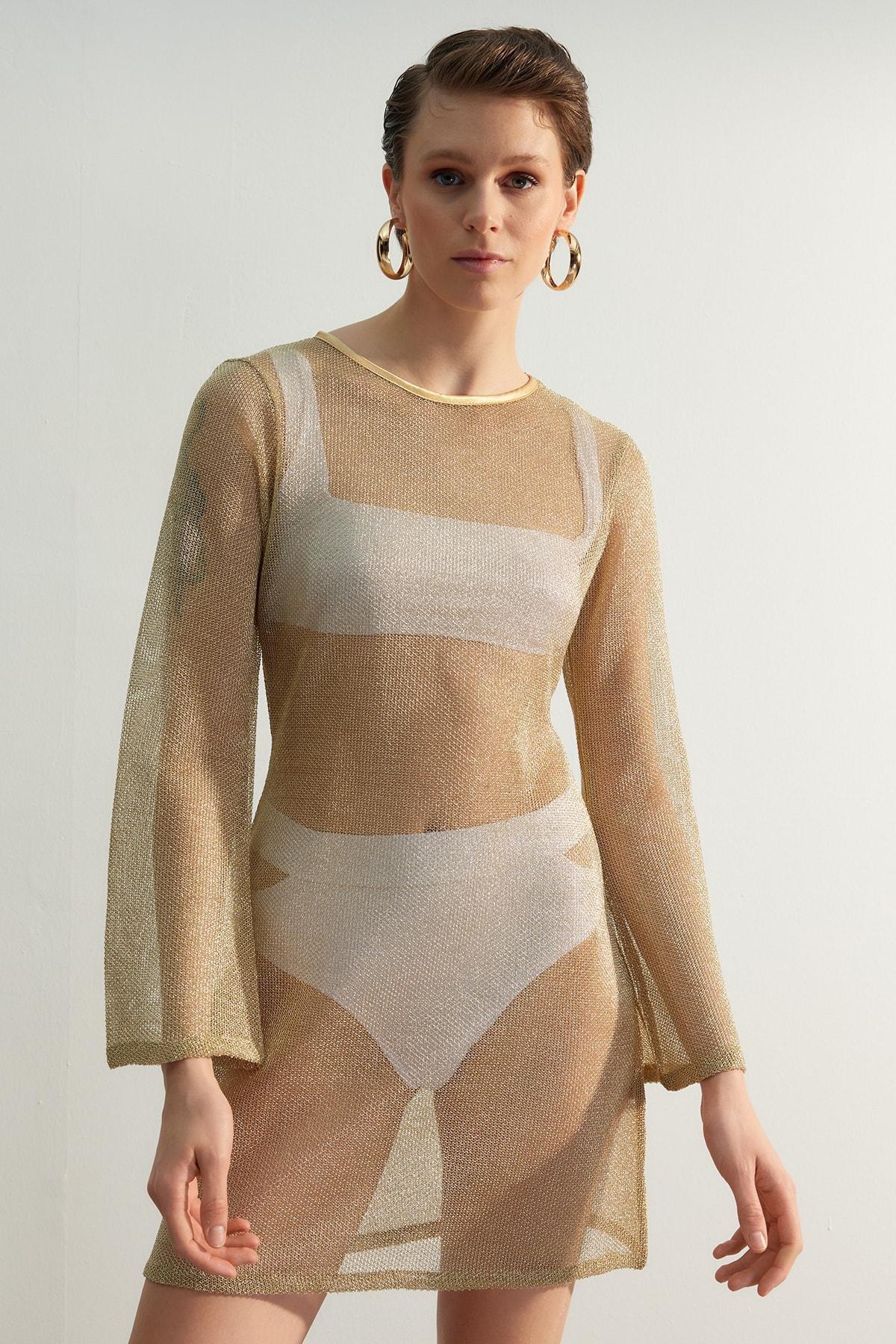 Gold Shift Dress, , large image number 0