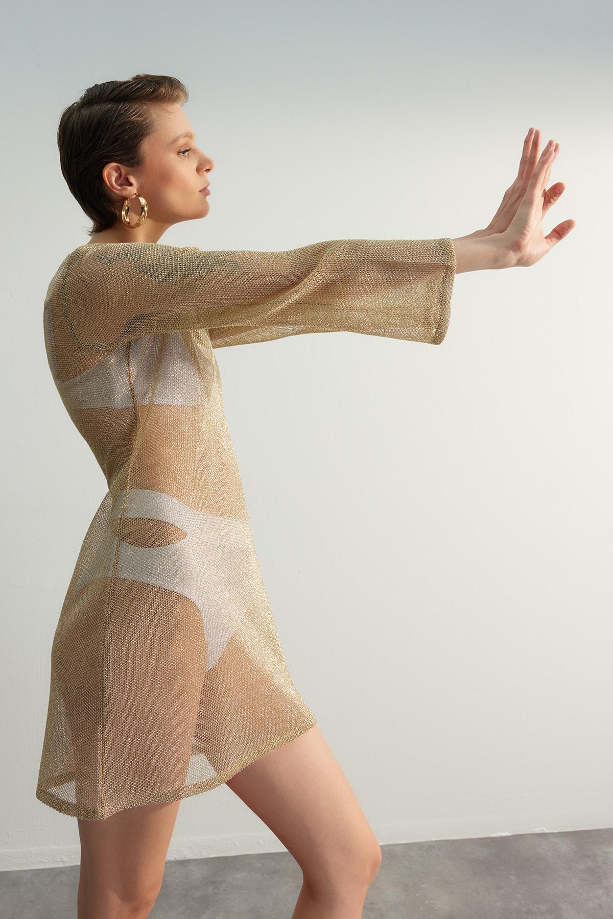 Gold Shift Dress, , large image number 2