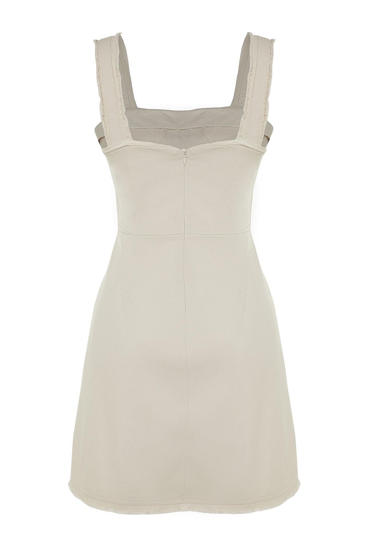 Beige A-Line Dress, , large image number 6