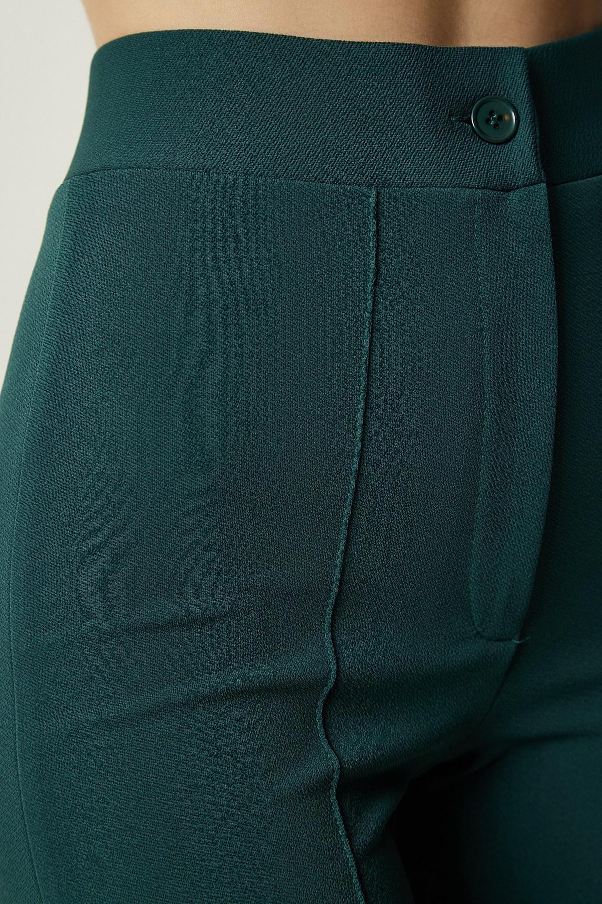 Green High Waist Casual Knitted Trousers, C101_1583, large image number 4