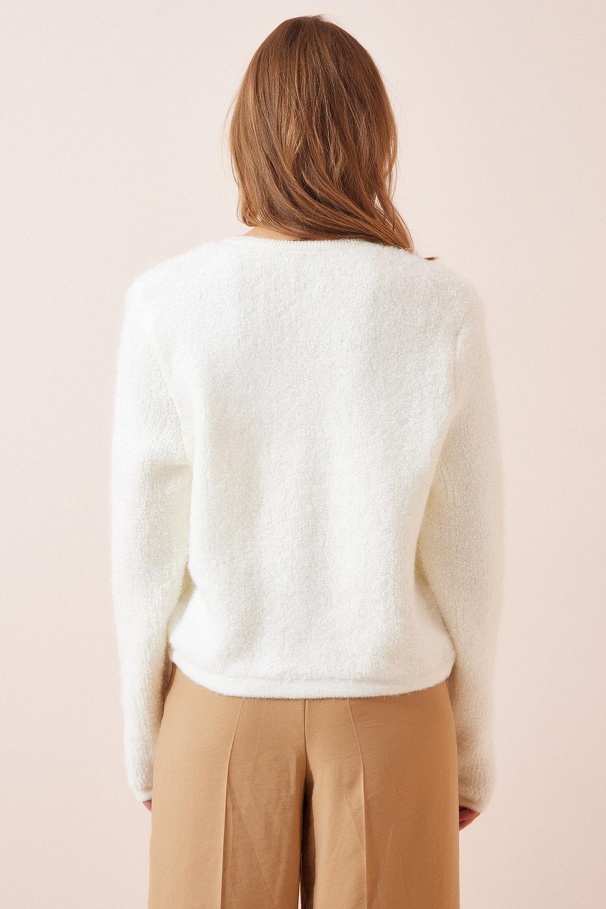 Cream Knitwear Cardigan, Bone, large image number 6