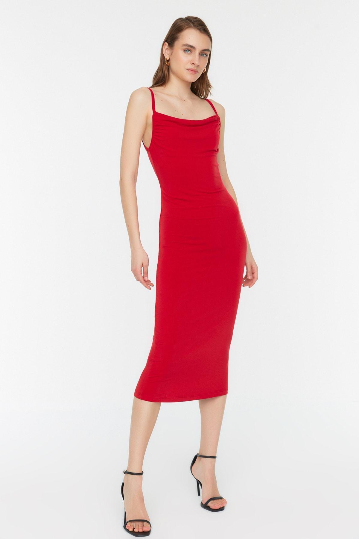 Red Fitted Bodycon Dress, , large image number 0