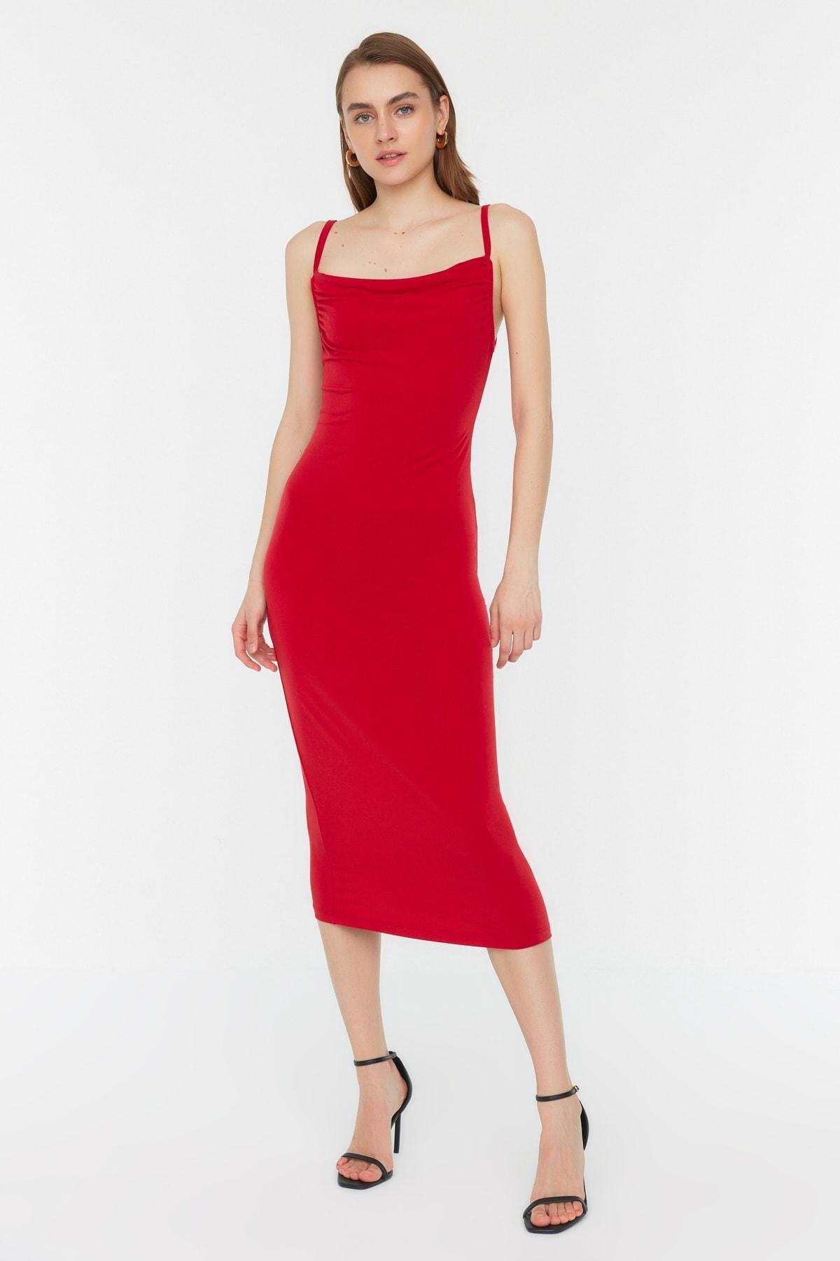 Red Fitted Bodycon Dress, , large image number 1