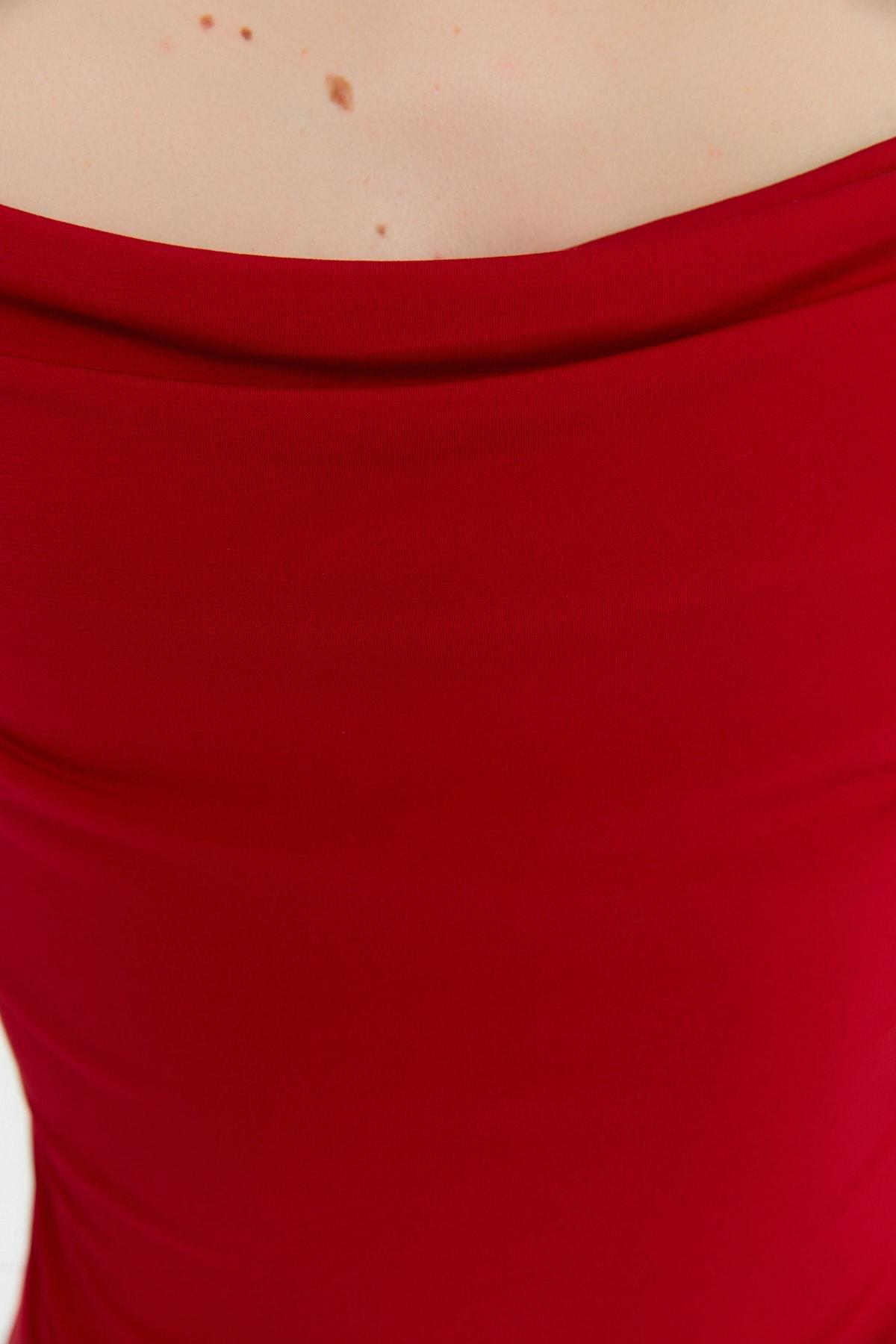 Red Fitted Bodycon Dress, , large image number 3