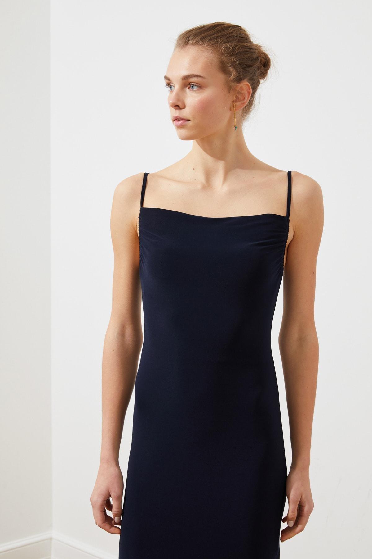 Navy Bodycon Cowl Neck Dress, , large image number 2