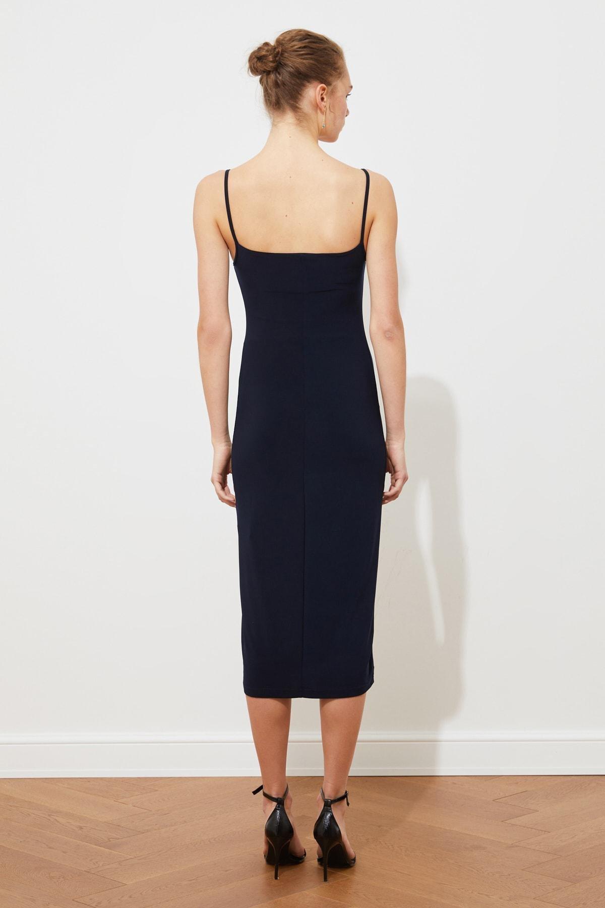 Navy Bodycon Cowl Neck Dress, , large image number 4