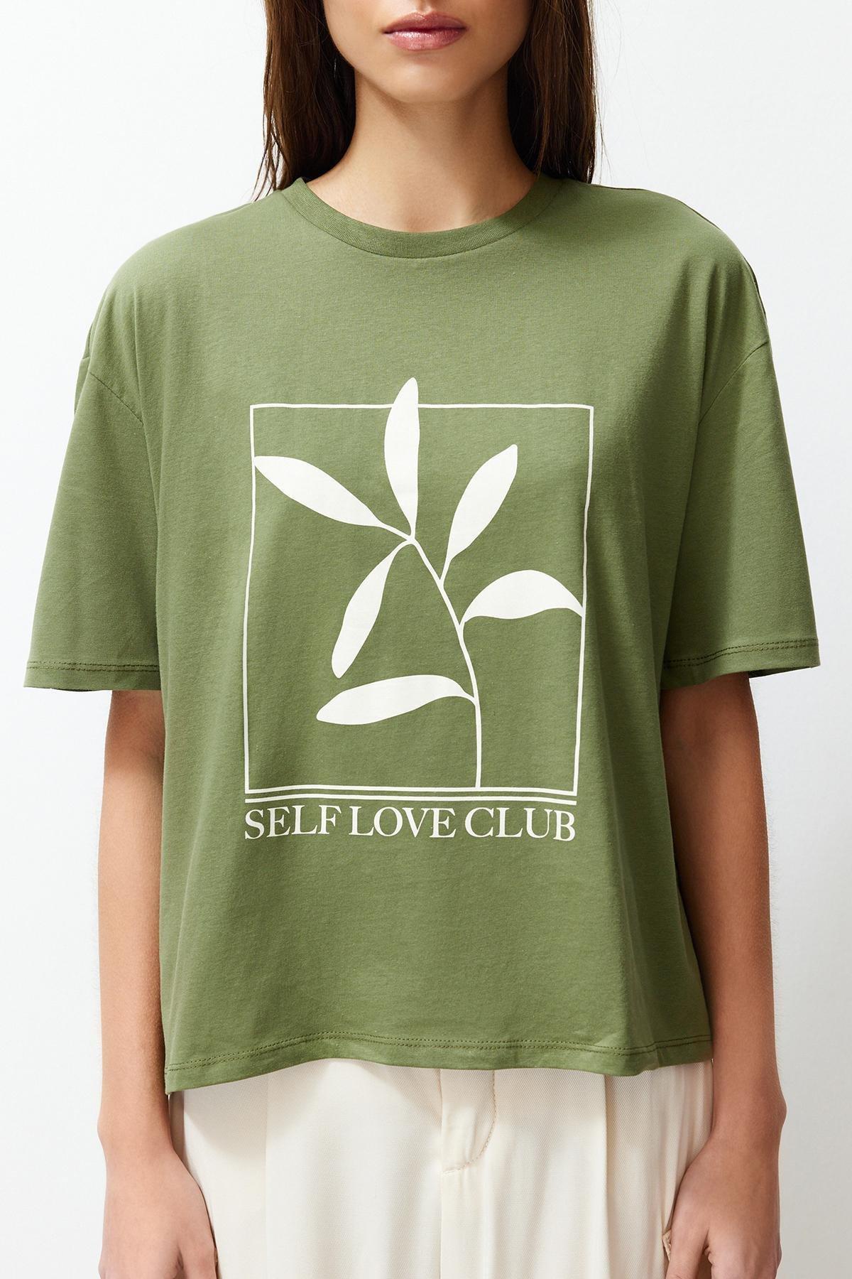 Green Printed Relaxed T-Shirt, , large image number 2