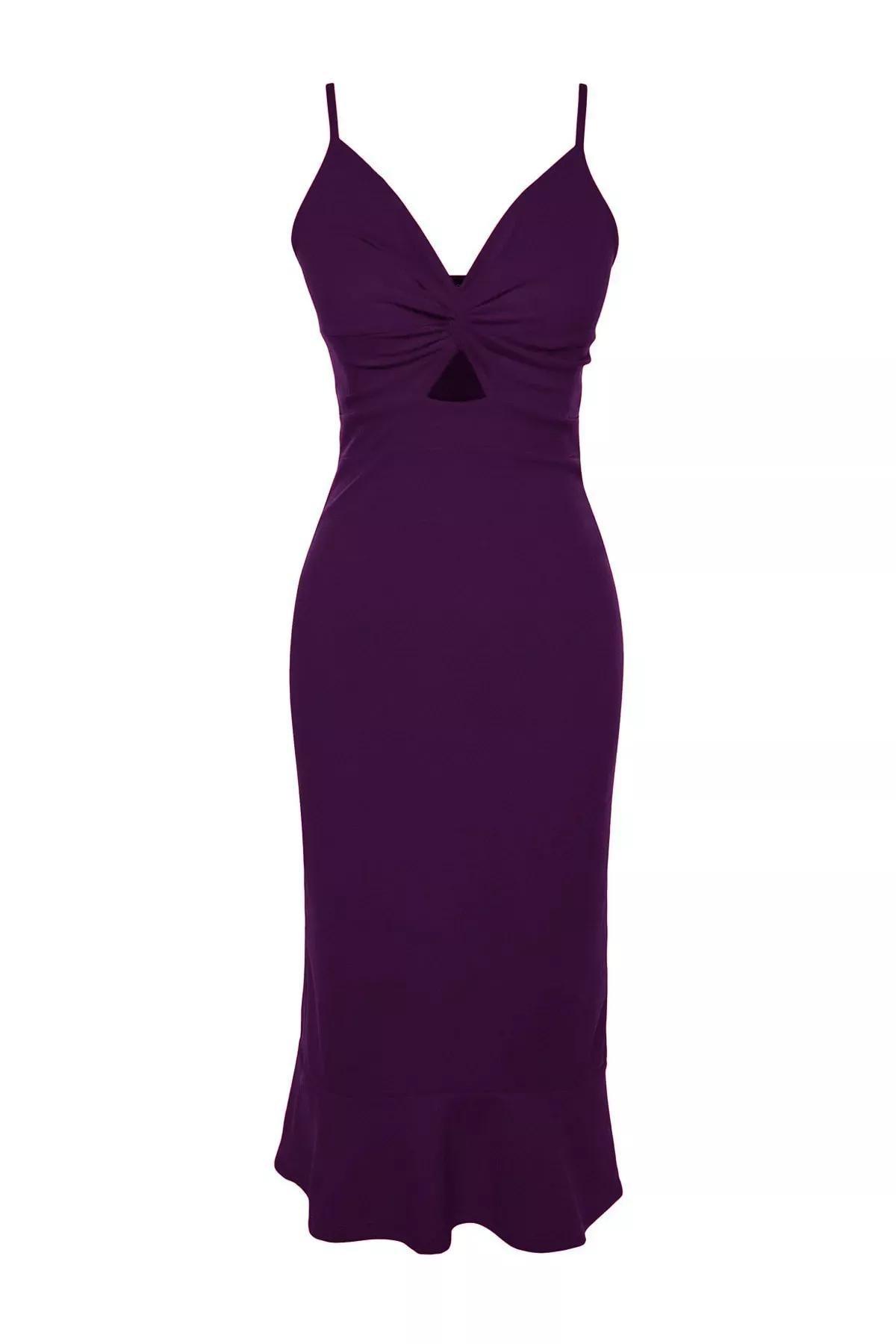 Purple Strappy Sweetheart Neck Mini Dress, , large image number 5