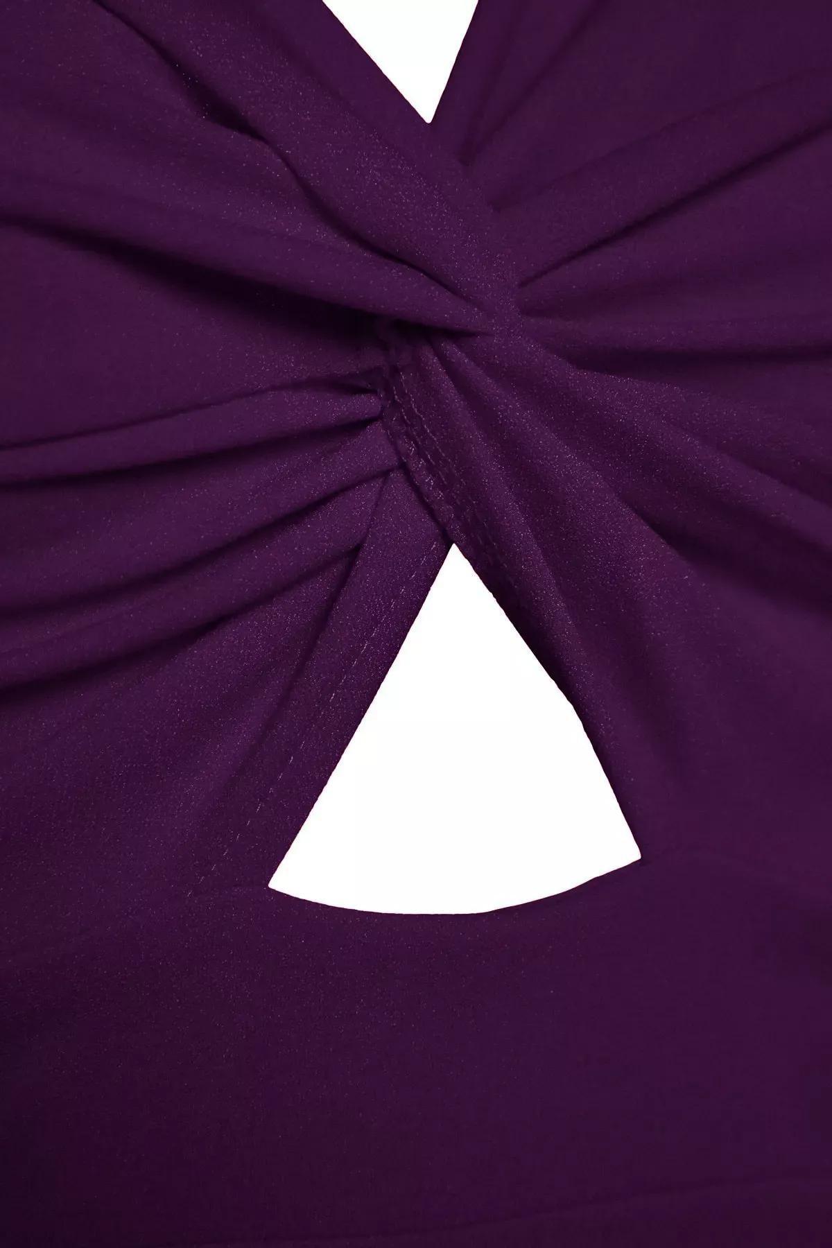 Purple Strappy Sweetheart Neck Mini Dress, , large image number 6