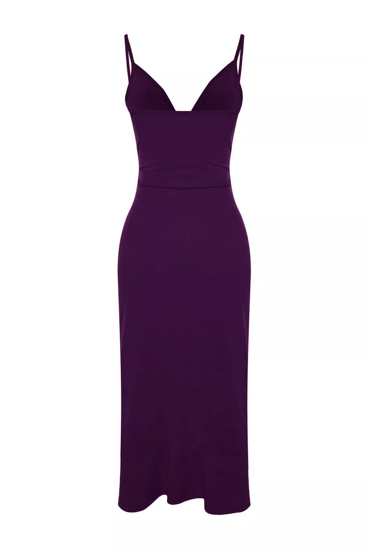 Purple Strappy Sweetheart Neck Mini Dress, , large image number 7