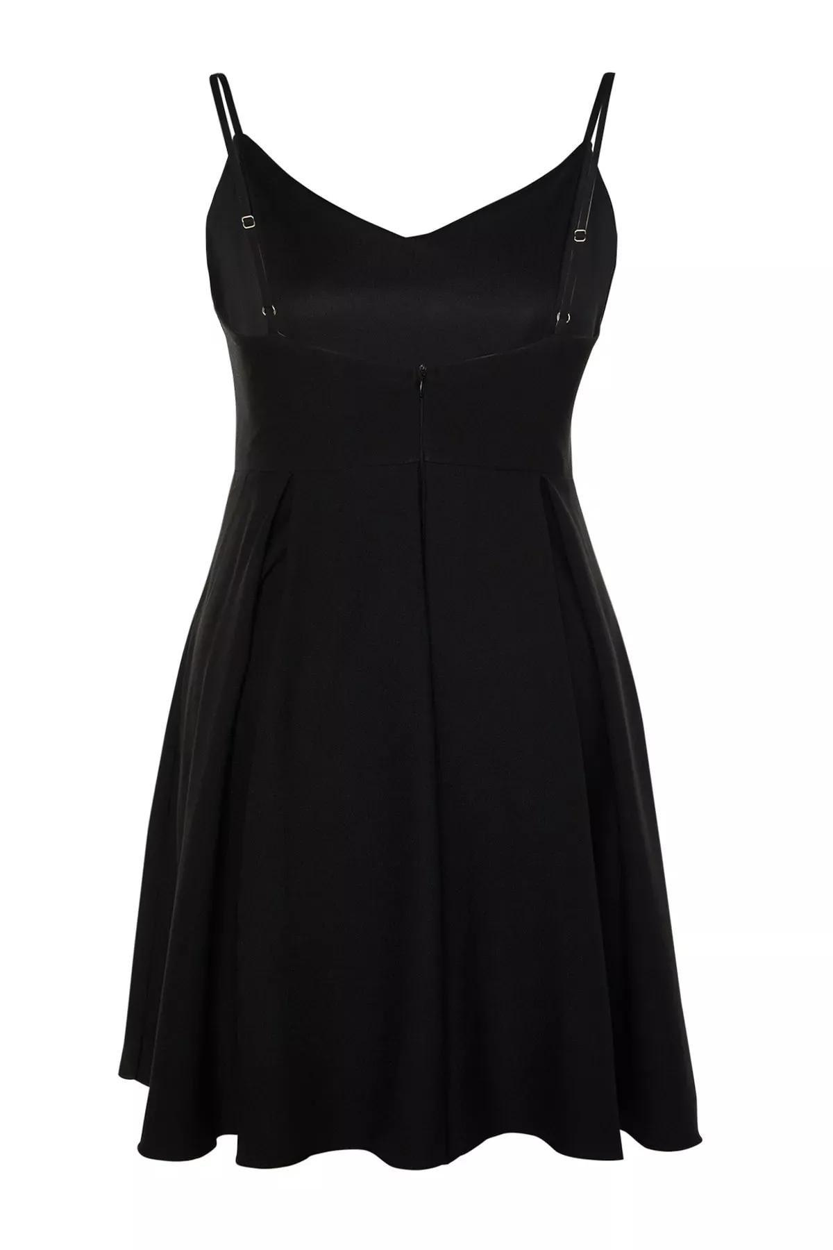 Black A-Line Plus Size Dress, BLACK, large image number 6