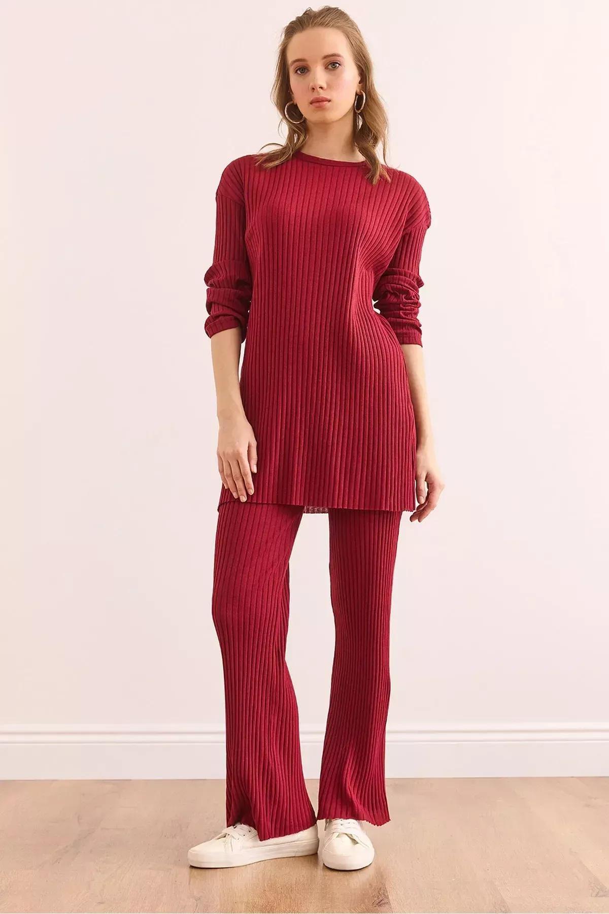 Red Palazzo Corduroy Co-Ord Set, , medium