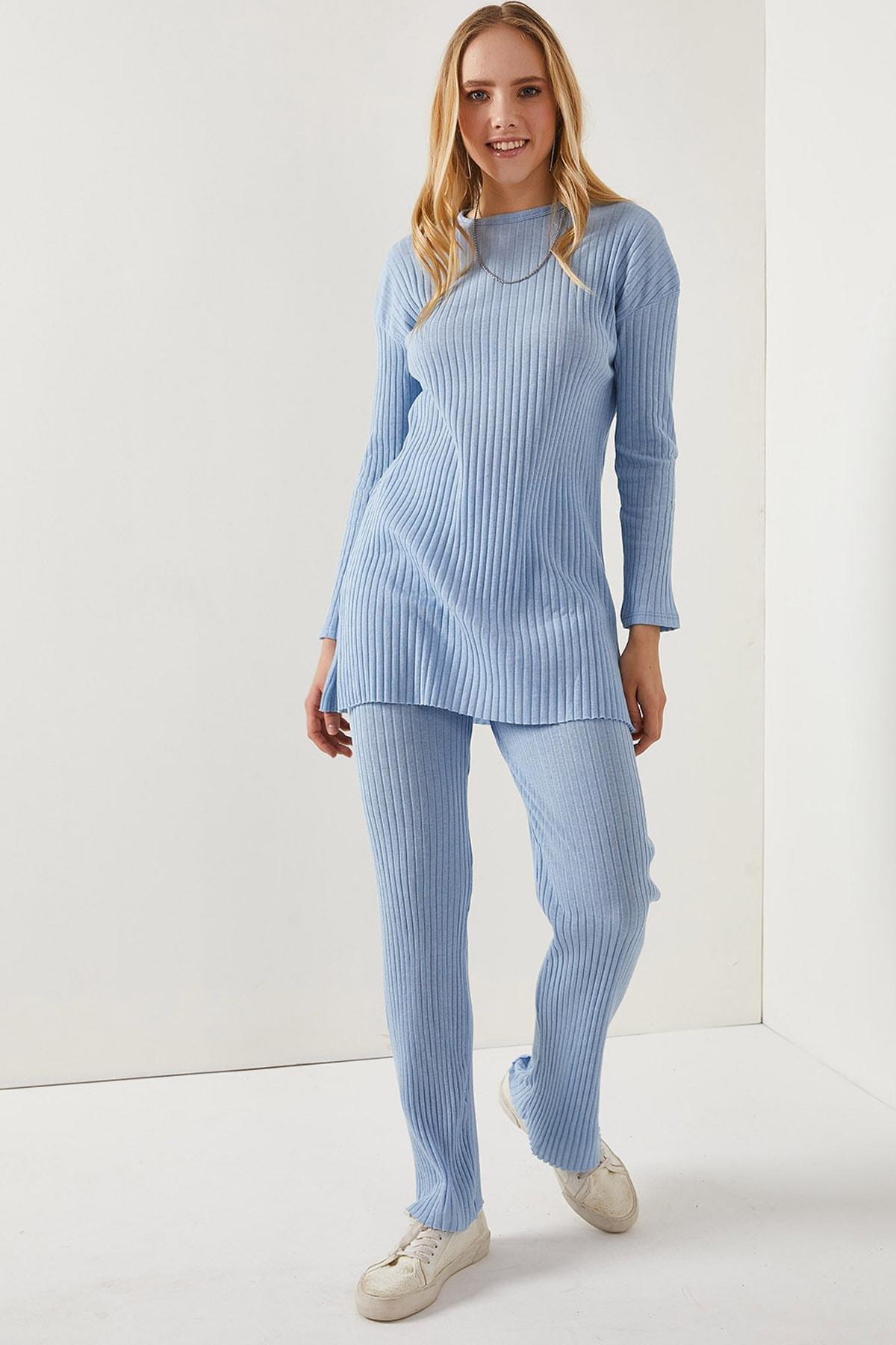 Blue Palazzo Corduroy Co-Ord Set, , large image number 3