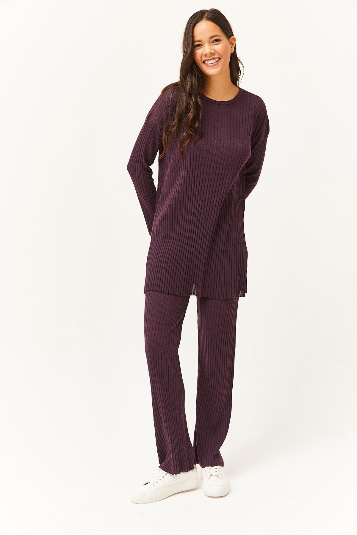 Red Ribbed Co-Ord Set, , large image number 1