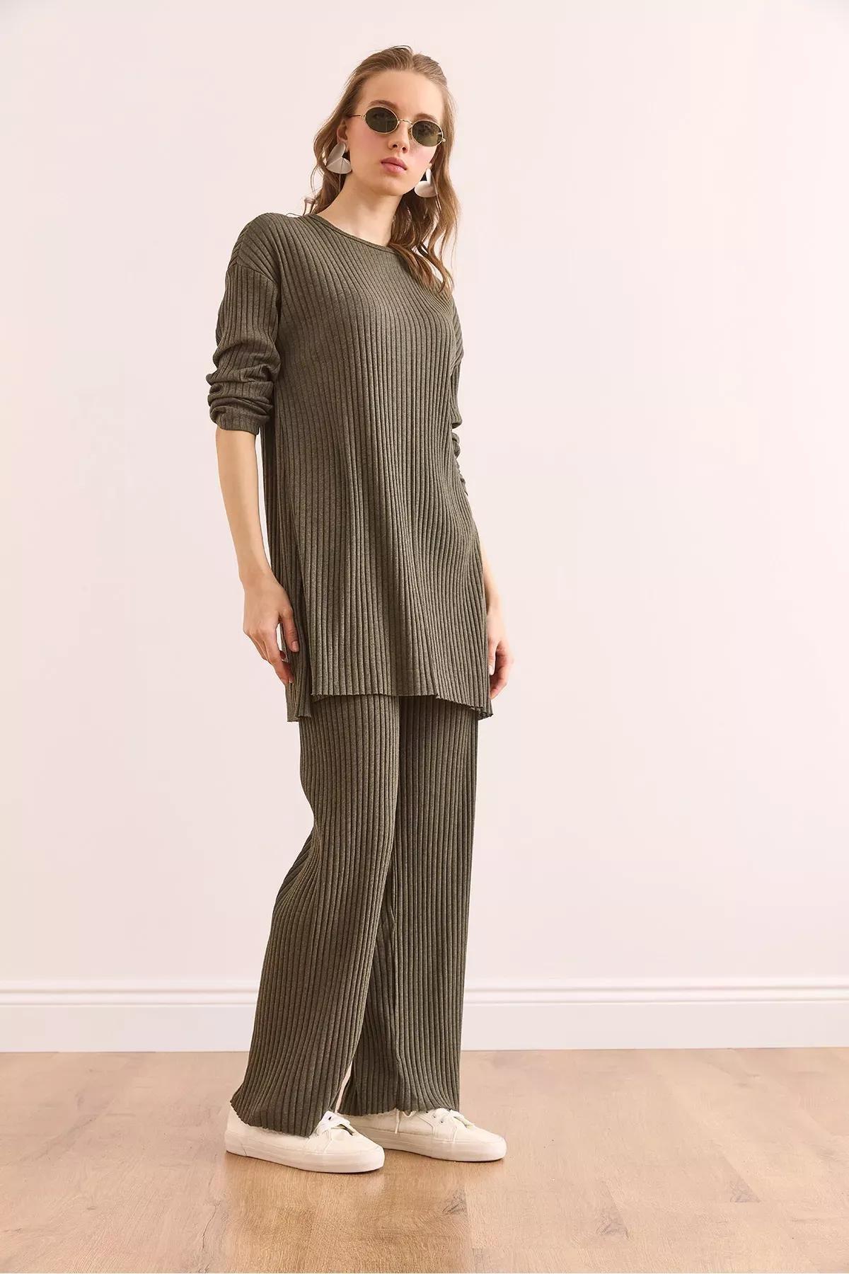 طقم متناسق بقصة مريحة، كاكي, Khaki, large image number 2