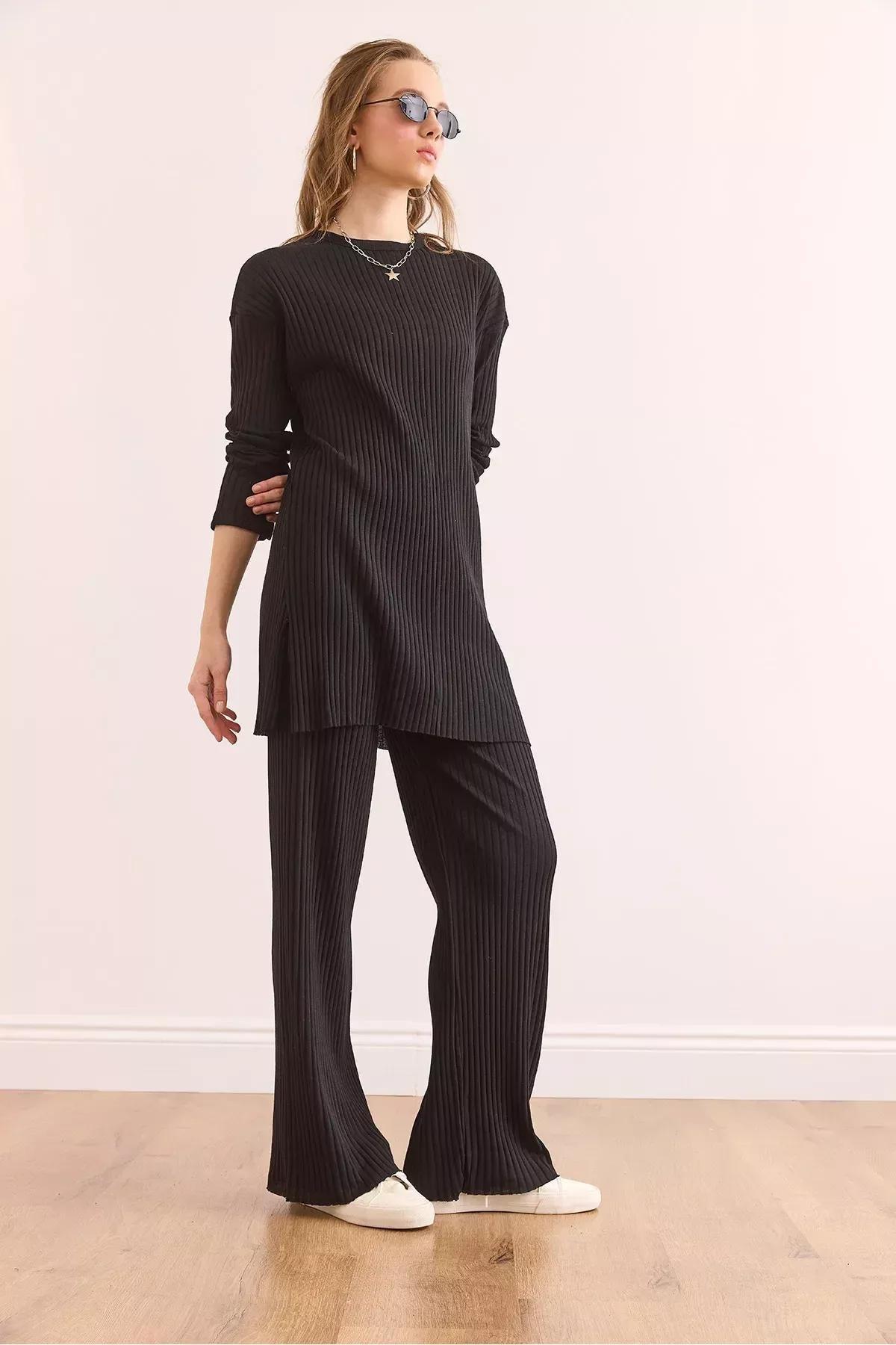 Black Relaxed Co-Ord Set, BLACK, large image number 3