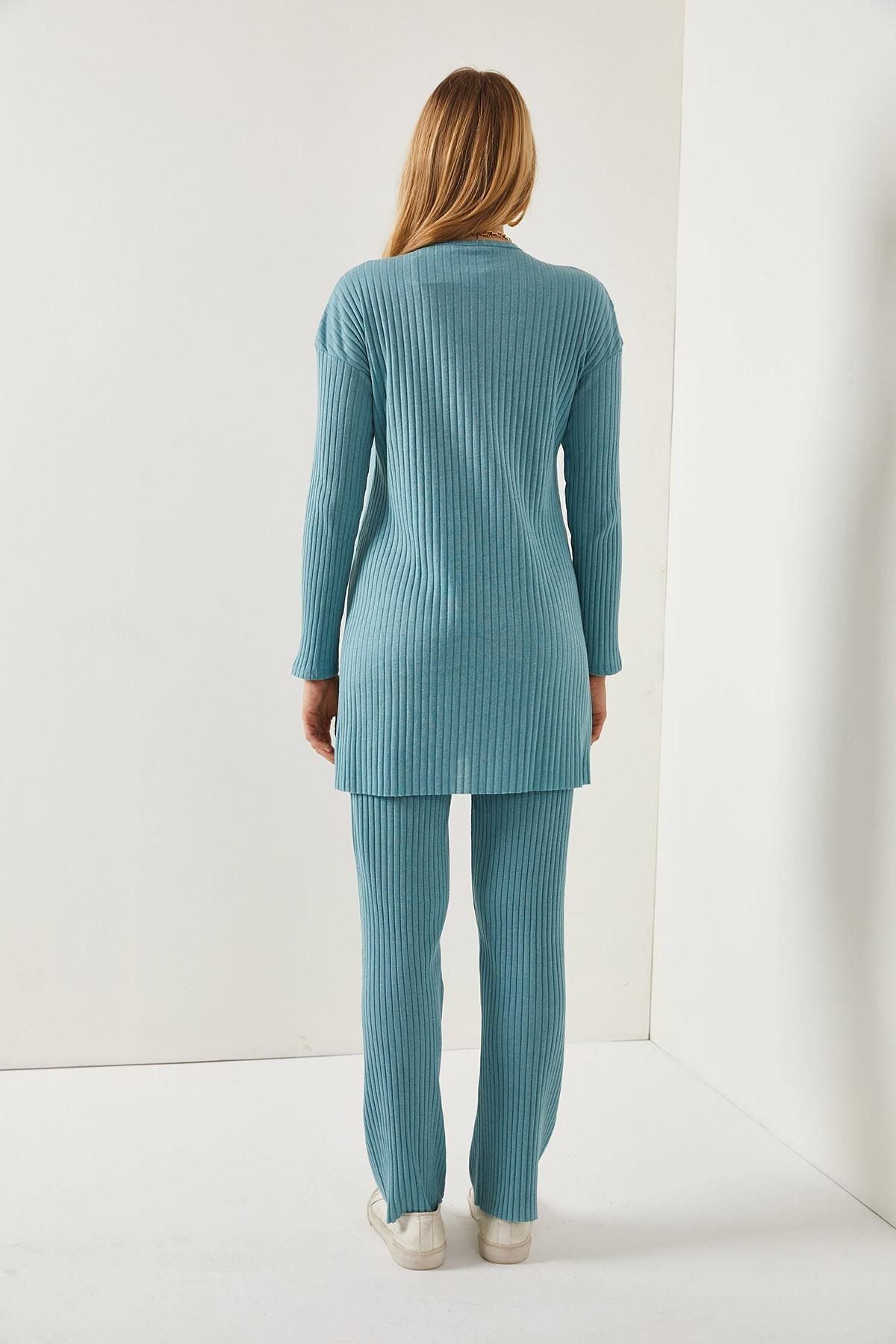Green Slit Top Palazzo Corduroy Co-Ord Set, , large image number 3