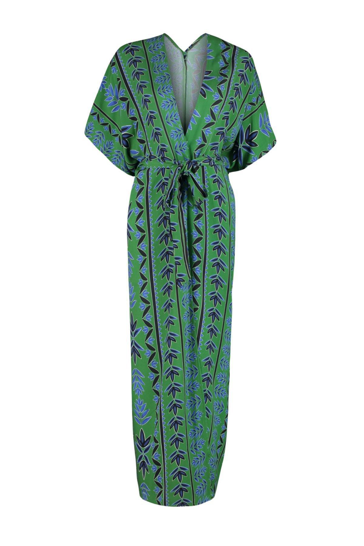 Trendyol - Green Shawl Collar Kaftan