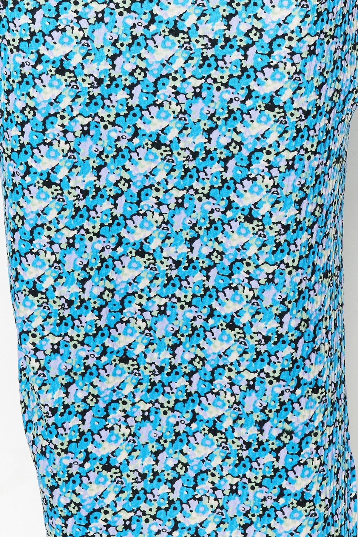 Trendyol - Blue Floral Bodycon Dress