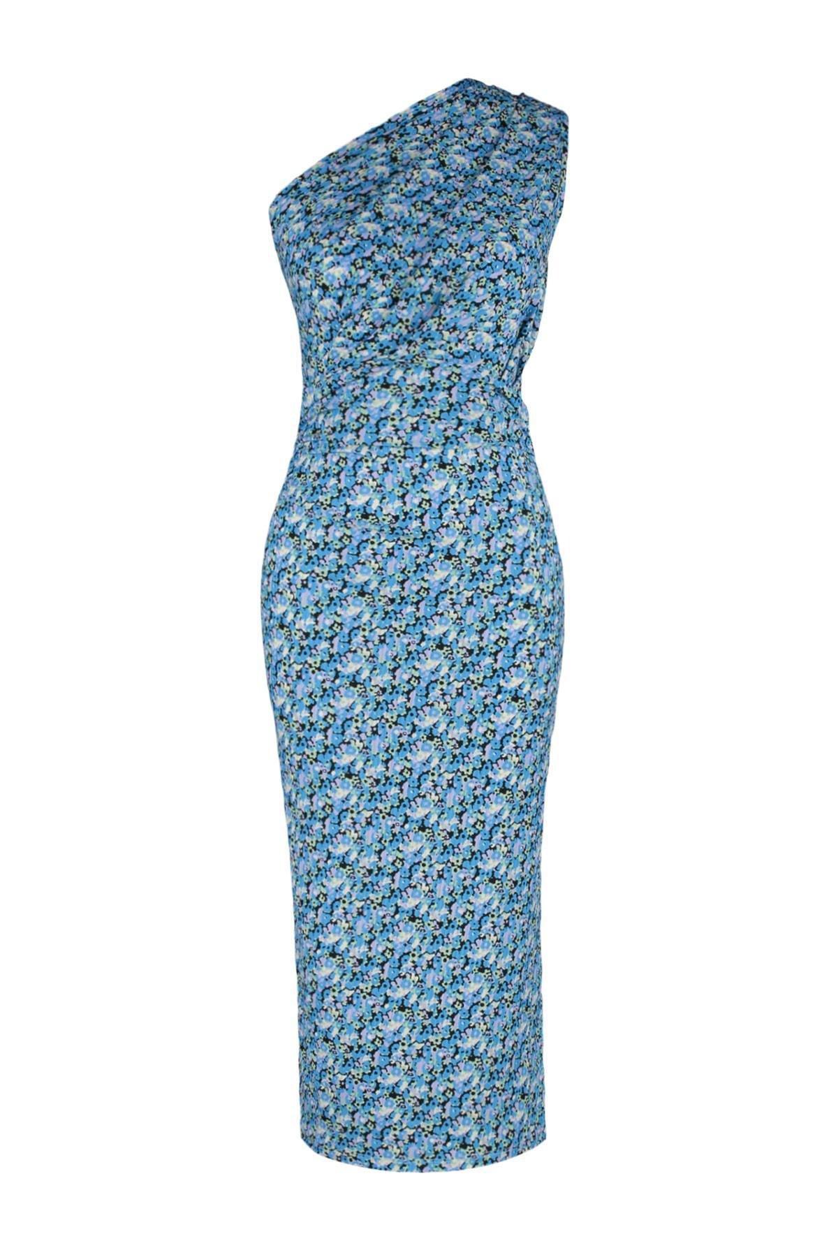 Trendyol - Blue Floral Bodycon Dress