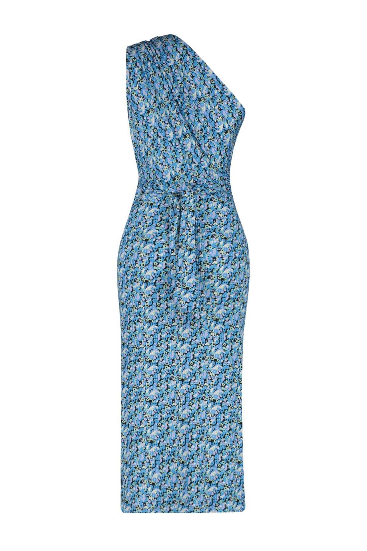 Trendyol - Blue Floral Bodycon Dress