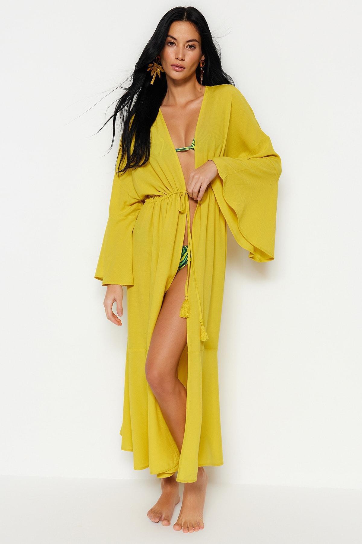 Oversize Ruffle Hem Kimono, , large image number 3