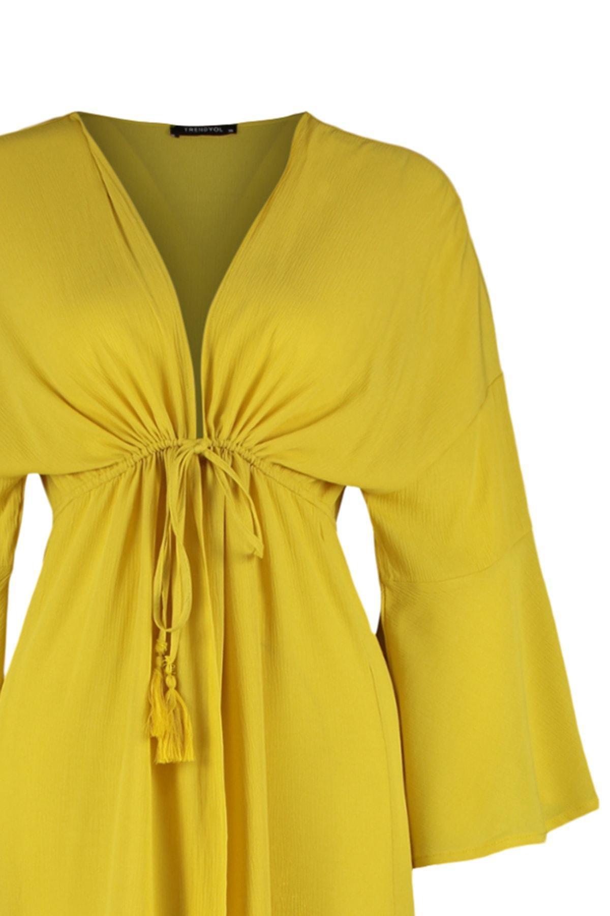 Oversize Ruffle Hem Kimono, , large image number 6