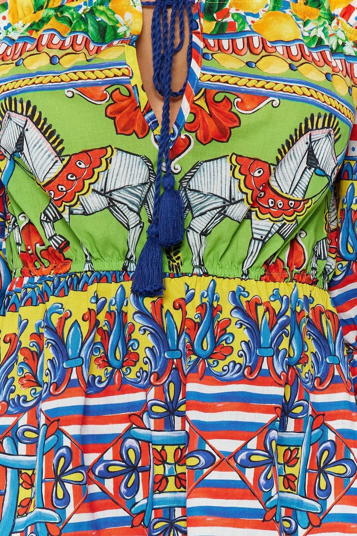 Multicolour Strapless Smock Dress, , large image number 5