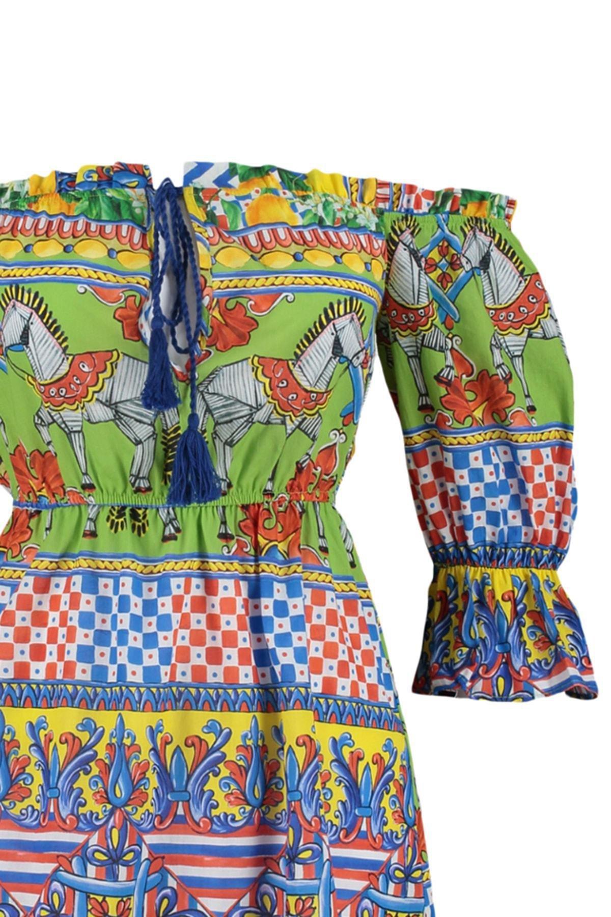 Multicolour Strapless Smock Dress, , large image number 7