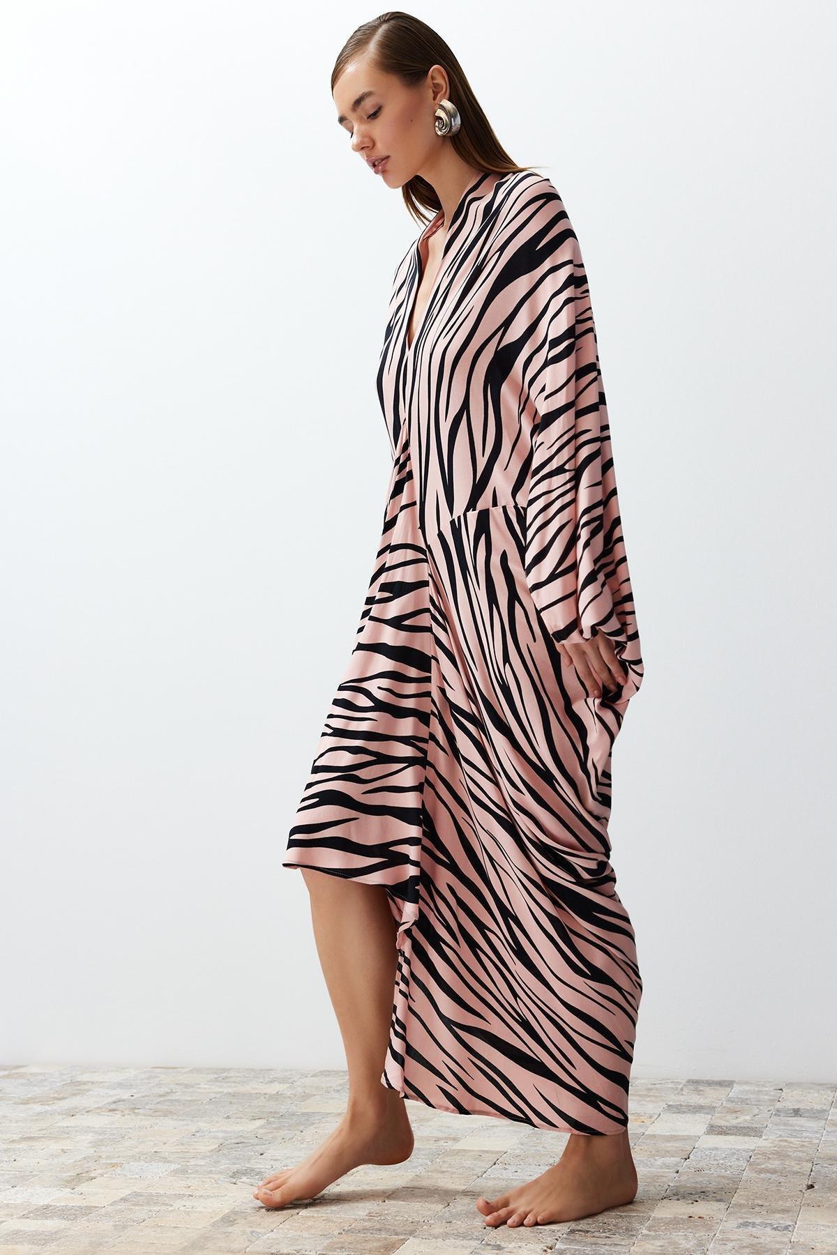 Multicolour Patterned Flowy Dress, Black-Multicolor, large image number 0